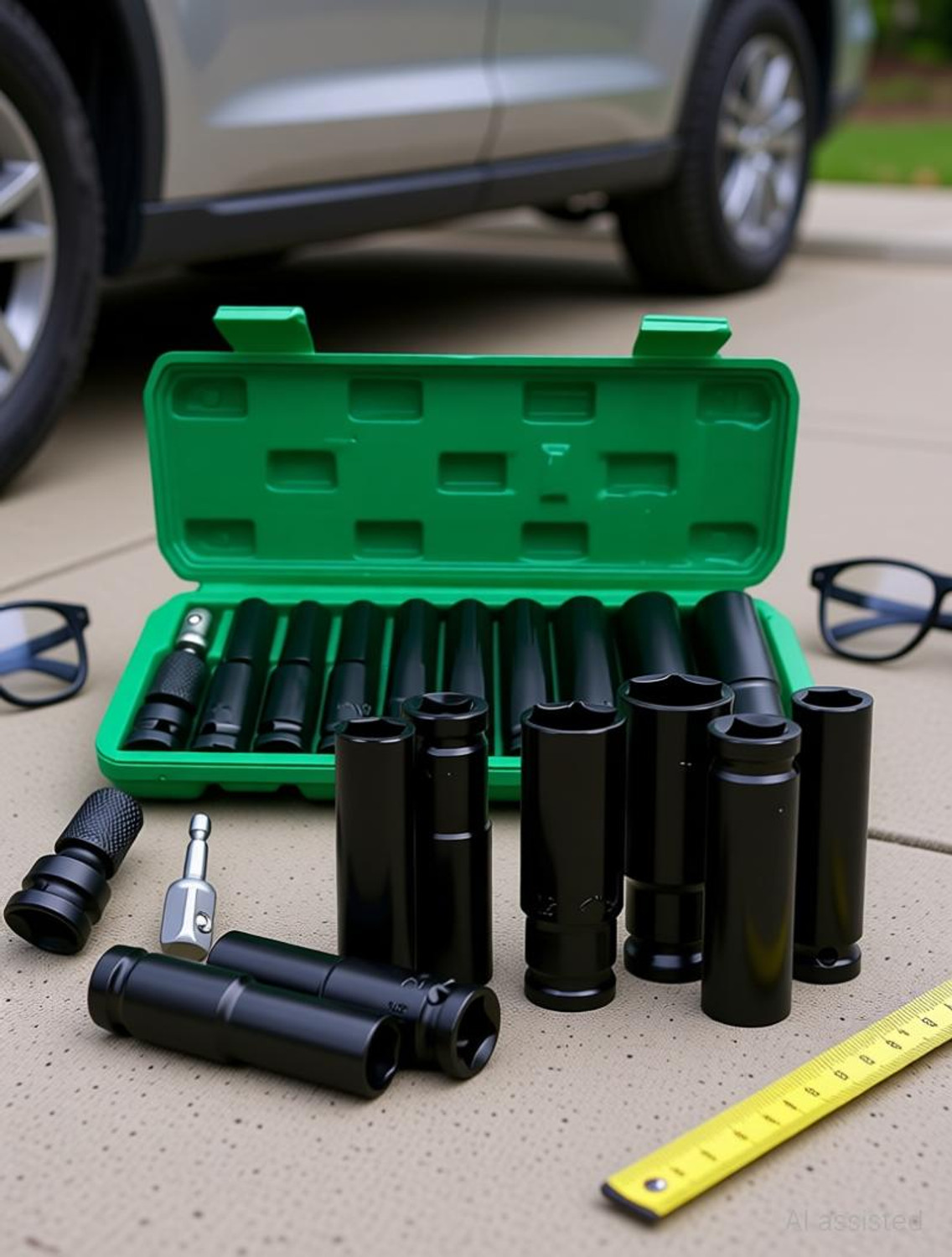 Image of OKASTA 11 Pieces 1 /2-Inch Square Drive 78mm Deep Impact Socket Hex Set Socket Set