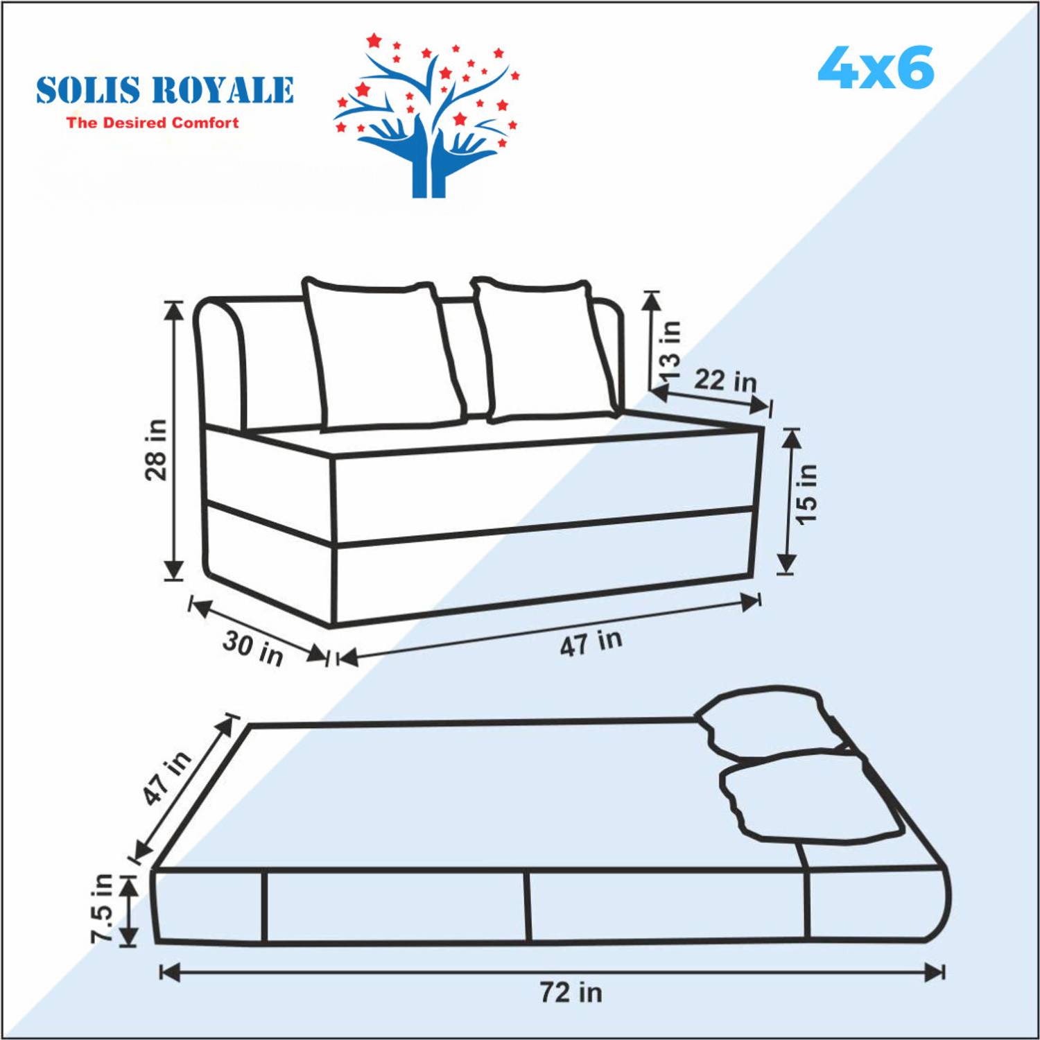 Solis Primus-comfort 4X6 Jute Fabric Sofa Bed - Image 2