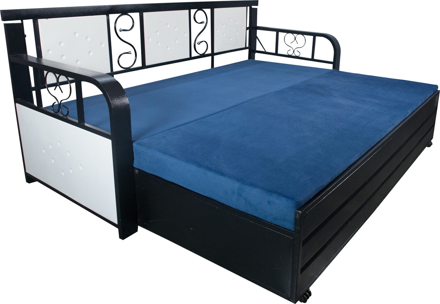 Image of FAMOUS MART FURNITURE 3 Seater Double Metal Pull Out Sofa Cum Bed