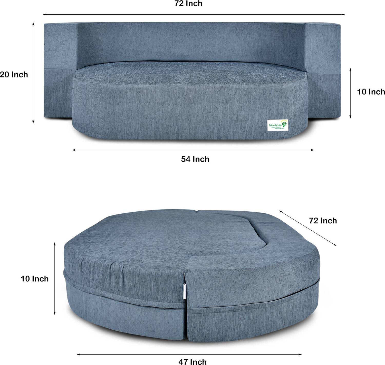 Friends Life-44710X72 3 Seater Fold Out Sofa Cum Bed - Image 2