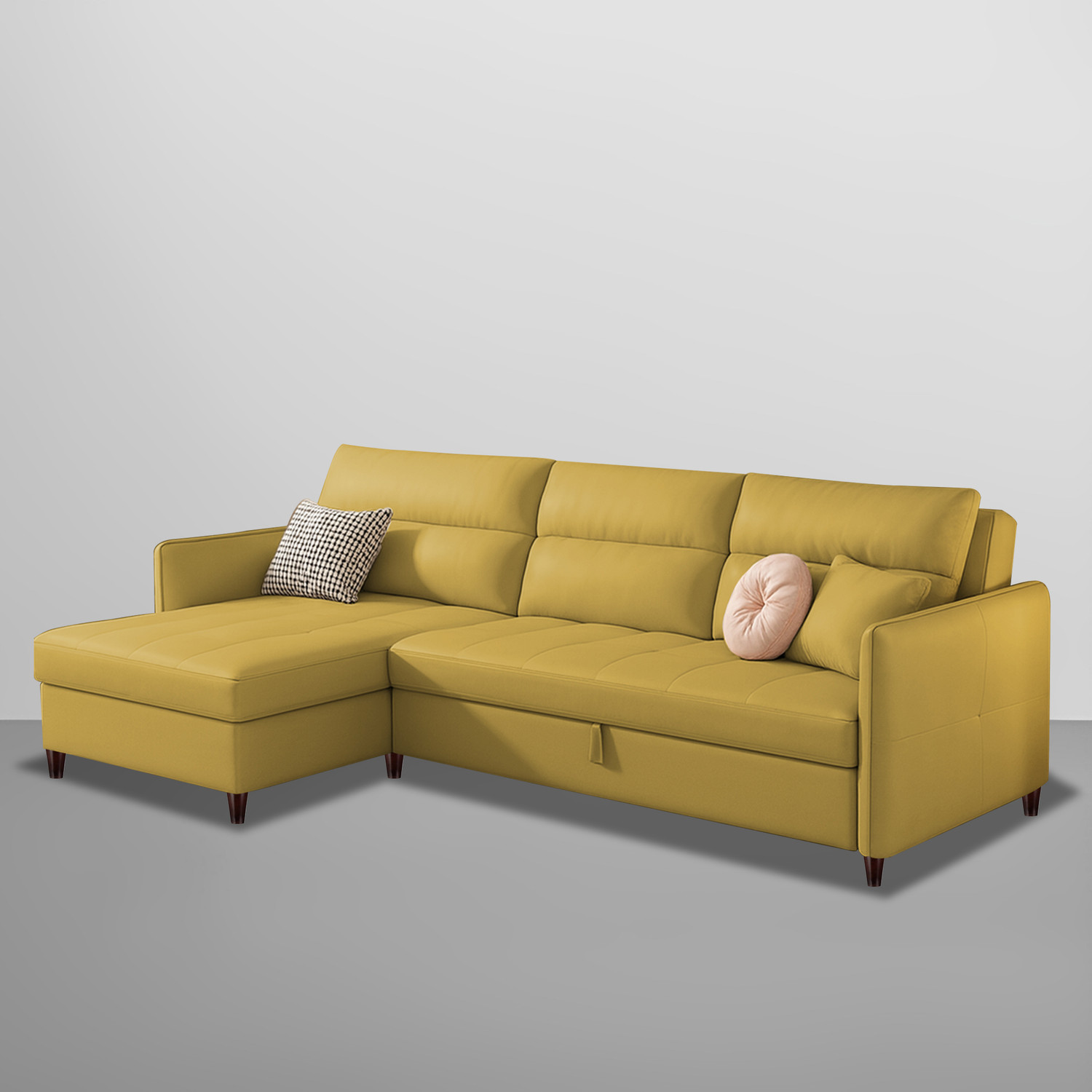 Image of Casaliving Floster LHS 4 Seater Double Foam Pull Out Sofa Cum Bed