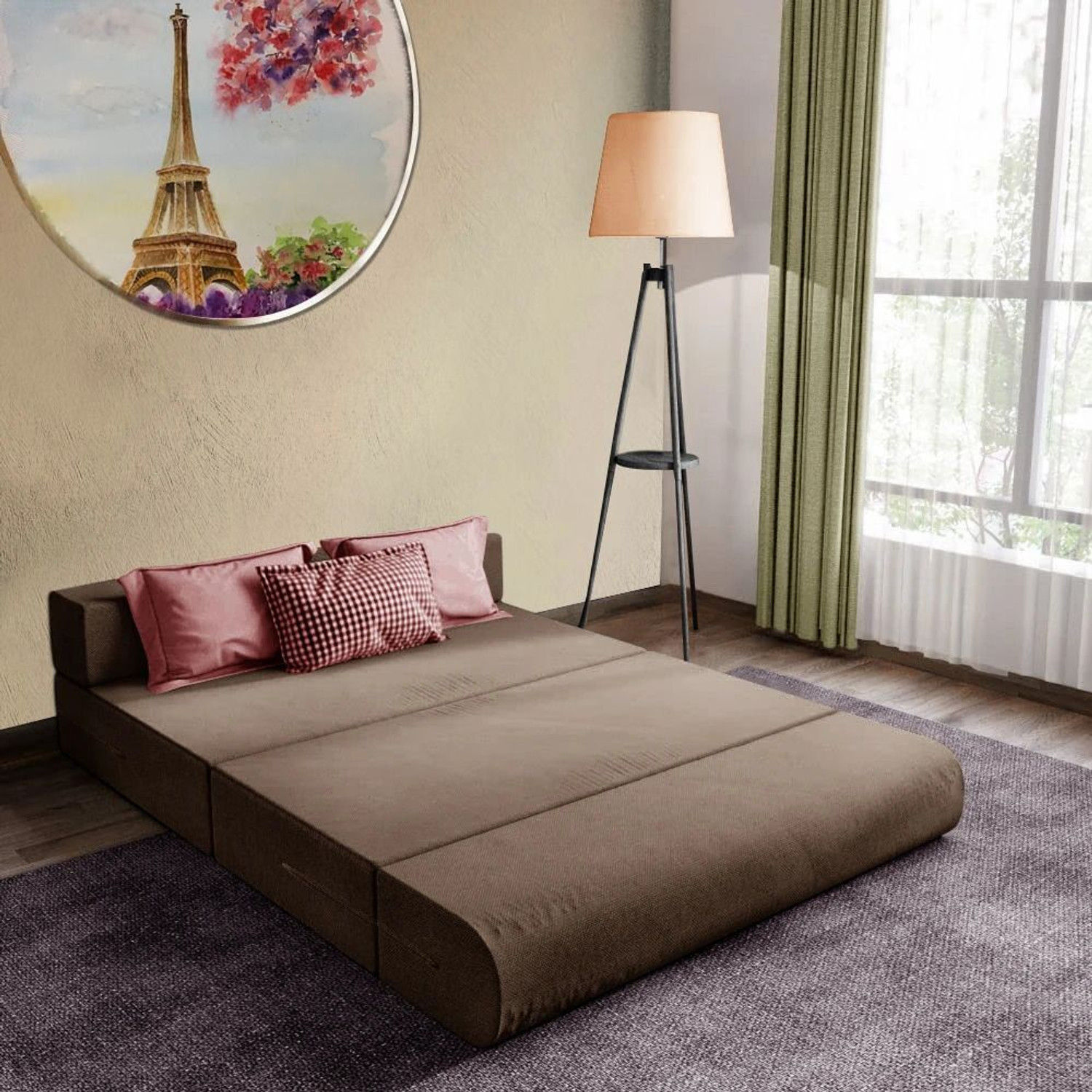 Image of Dream Nest For 1 Person 1 Seater Single Foam Fold Out Sofa Cum Bed
