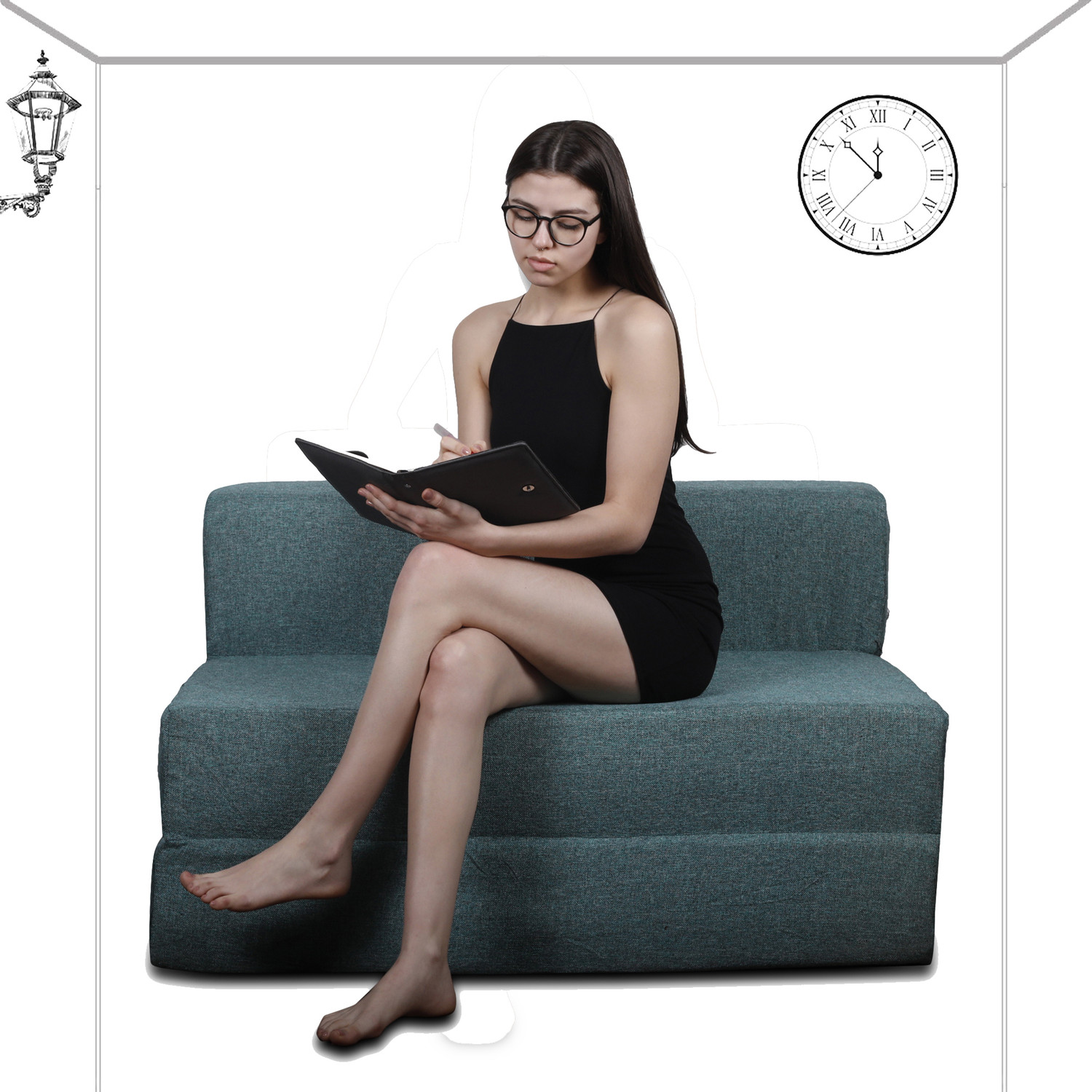 Image of STYLE HOMEZ Classic Sofa Cum Bed Jute 4x6 2 Seater Double Foam Fold Out Sofa Cum Bed