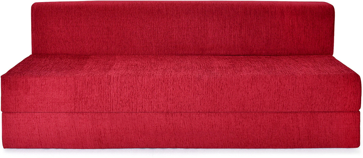 Image of Friends super Life Fashion Life-6X6 Comfort for All with 3 3 Seater Double Foam Fold Out Sofa Cum Bed (Finish Color - Moshi Maroon Delivery Condition - Pre-assembled)