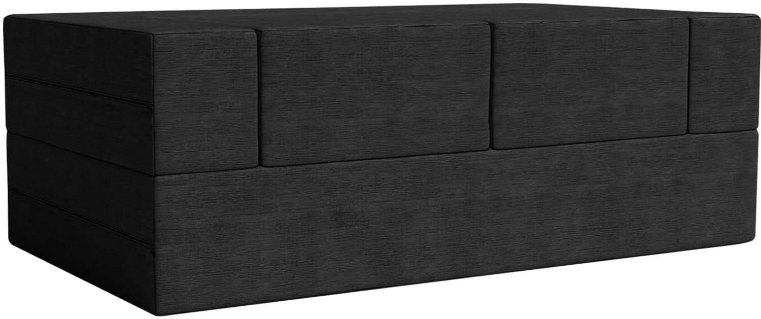 Image of Clex 3 Seater Double Foam Fold Out Sofa Cum Bed (Finish Color - Black Delivery Condition - Pre-assembled)