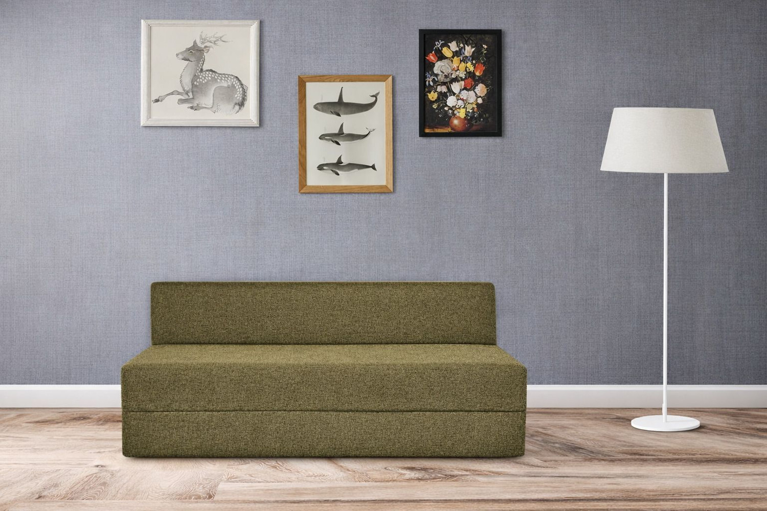 Image of Flipkart Perfect Homes Flexora Comfort For All 5X6 Jute Fabric for 4 Person 3 Seater Double Foam, Foam Fold Out Sofa Cum Bed