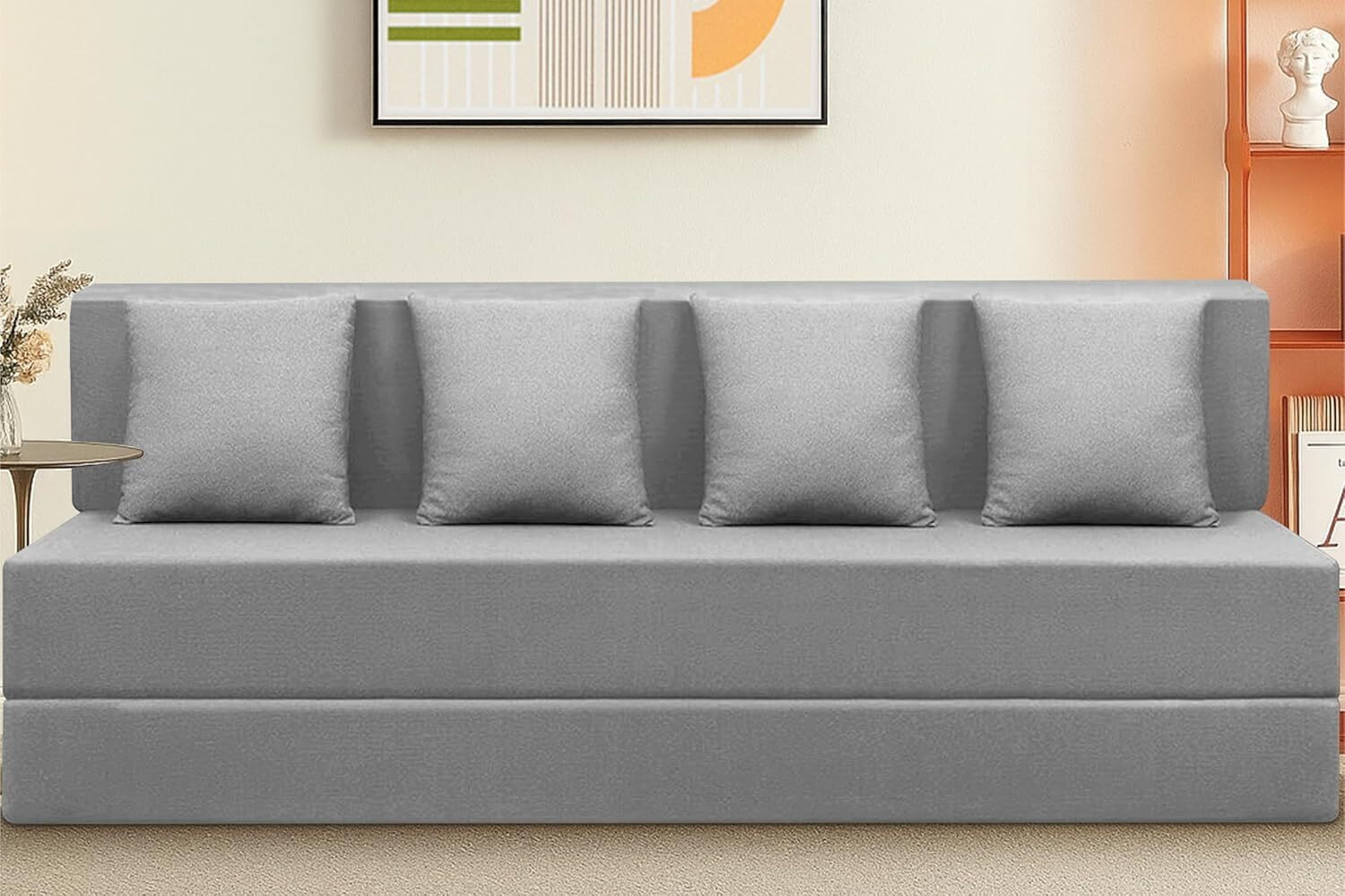 Image of Screw Crafts 4 Seater Double Foam Pull Out Sofa Cum Bed
