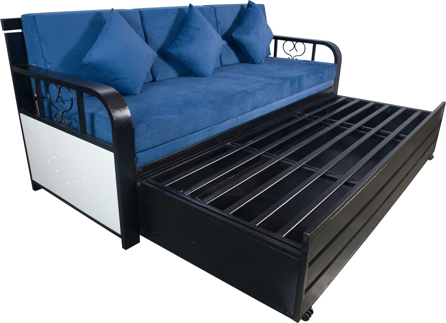 Image of FAMOUS MART FURNITURE 3 Seater Double Metal Pull Out Sofa Cum Bed