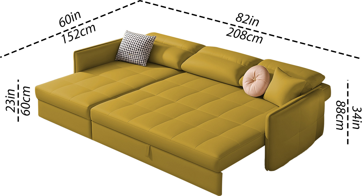 Image of Casaliving Floster LHS 4 Seater Double Foam Pull Out Sofa Cum Bed