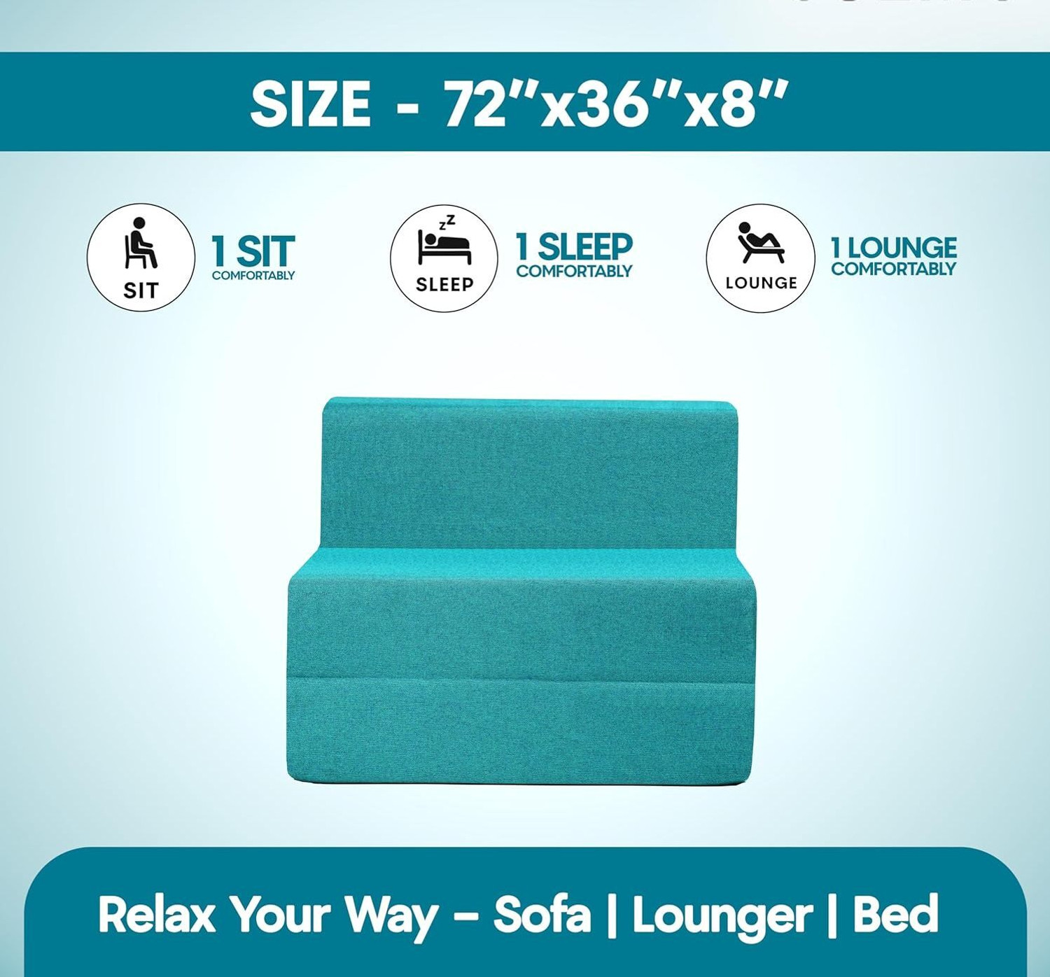 Image of Dream Nest For 1 Person 1 Seater Single Foam Fold Out Sofa Cum Bed