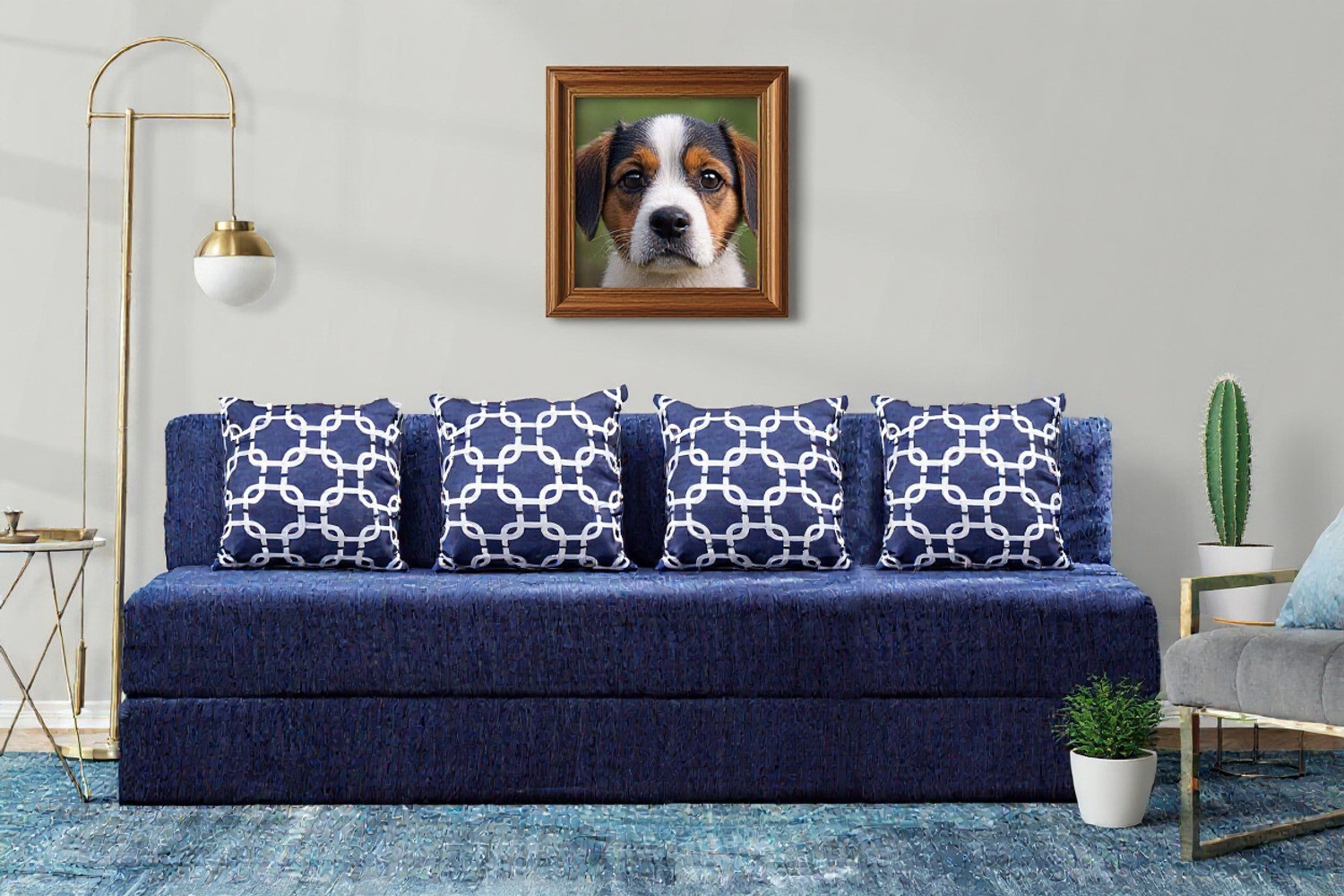 Image of Friends super Life 4 seater Sofa cum bed 4 Seater Double Foam Fold Out Sofa Cum Bed