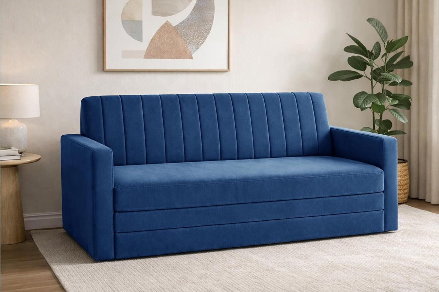 Image of Dr Smith Sofa with Armrest 3 Seater Single Foam Fold Out Sofa Cum Bed