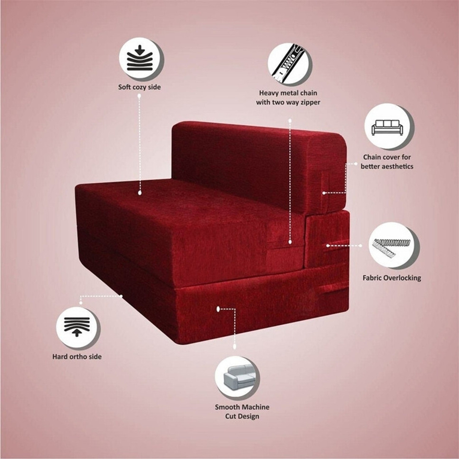 Image of Vats venture Sofa Cum Bed|Fold Foam Sofa|Sofa Cam Bed|Sofa Bed|Folding Sofa 1 Seater Single Foam Fold Out Sofa Cum Bed