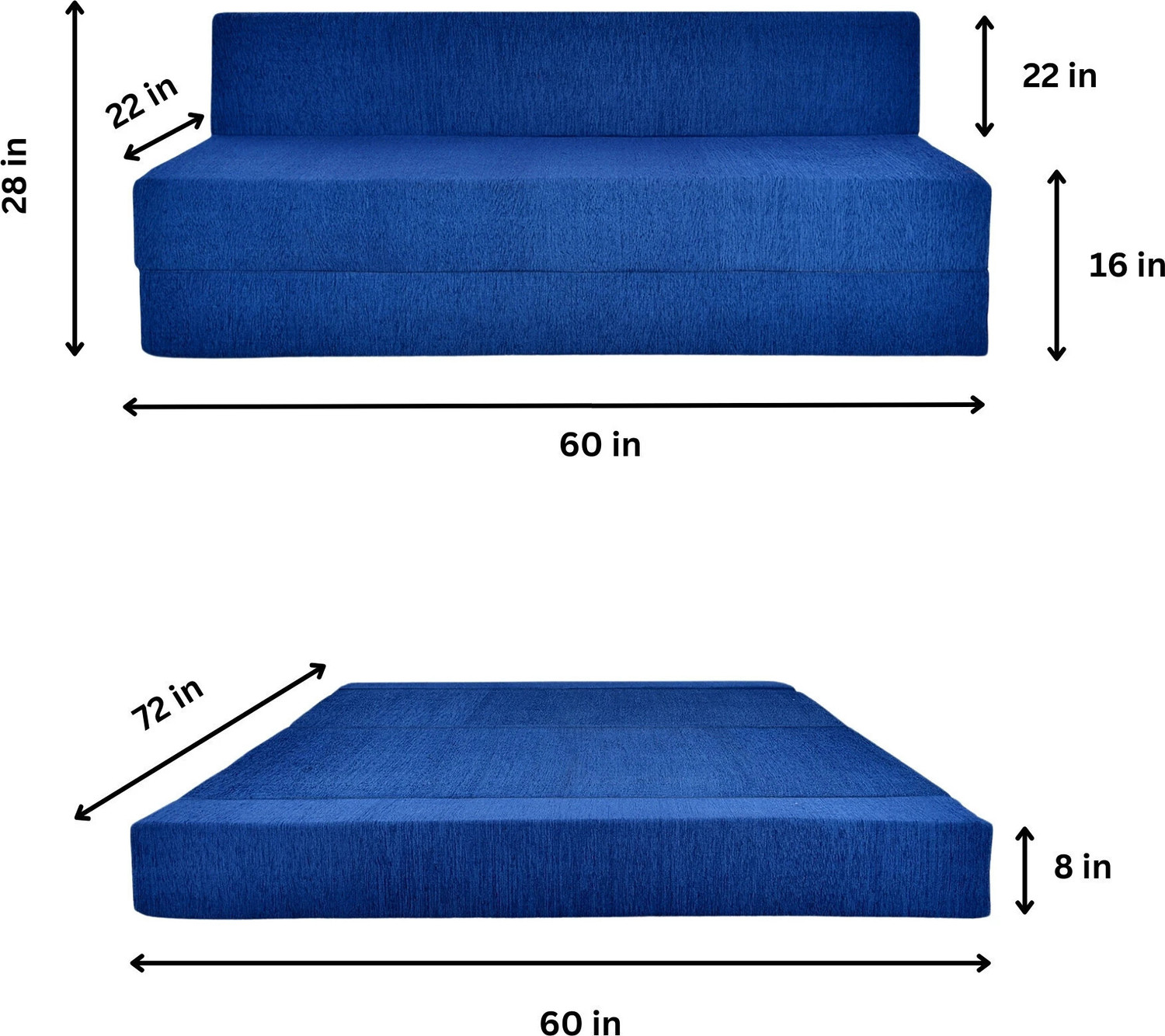 Image of Friends super Life BDF 6X6 Comfort for All Sofa Cum Bed for 3 Person with 3 Multi Plus 4 Seater Double Foam Fold Out Sofa Cum Bed