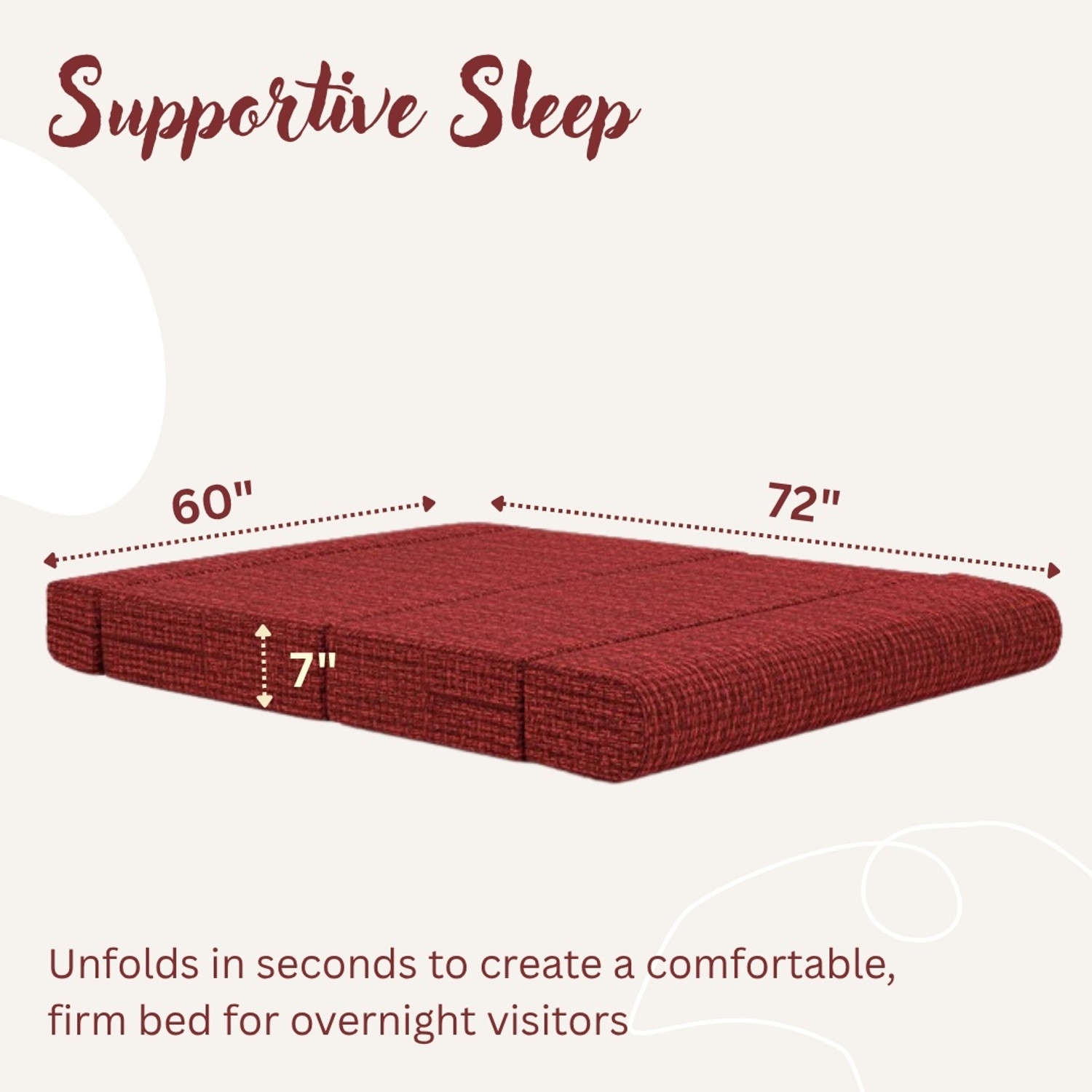 Image of DozeIQ Premium Sofa Cum Bed 3-in-1 Foldable Sofa-Bed High-Density Foam Washable Cover 3 Seater Double Foam Pull Out Sofa Cum Bed