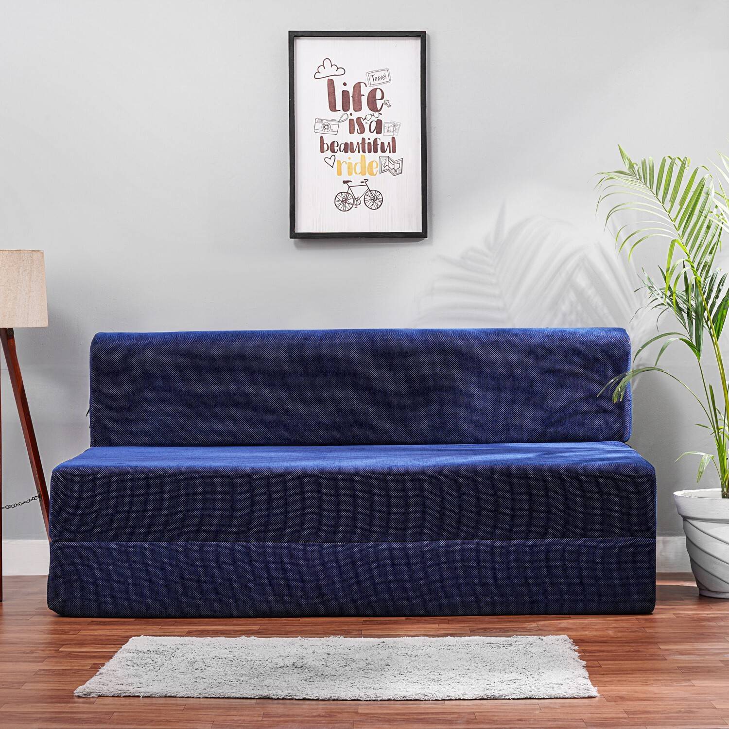 Solis Primus 3-Seater Blue Sofa Bed - Image 5