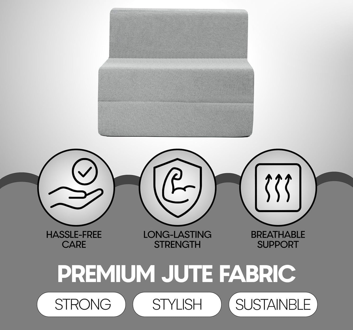Image of Expecting Smile For 3 Person 1 Seater Single Foam Fold Out Sofa Cum Bed