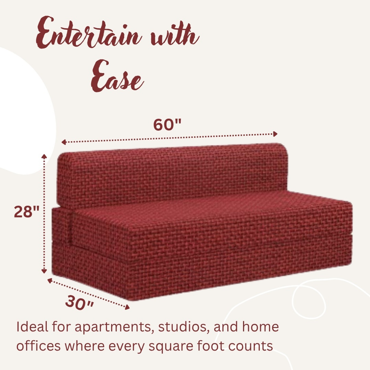 Image of DozeIQ Premium Sofa Cum Bed 3-in-1 Foldable Sofa-Bed High-Density Foam Washable Cover 3 Seater Double Foam Pull Out Sofa Cum Bed