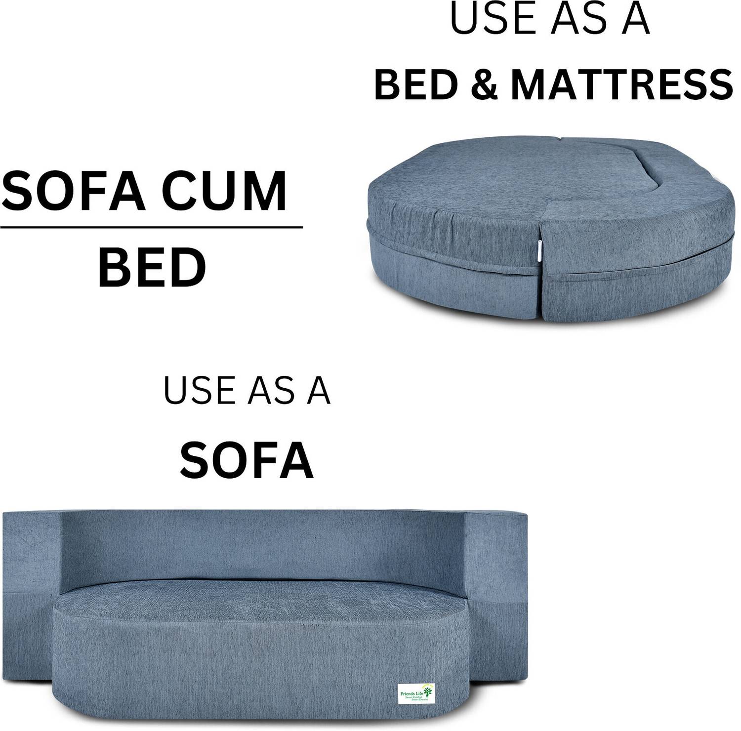 Friends Life-44710X72 3 Seater Fold Out Sofa Cum Bed - Image 5