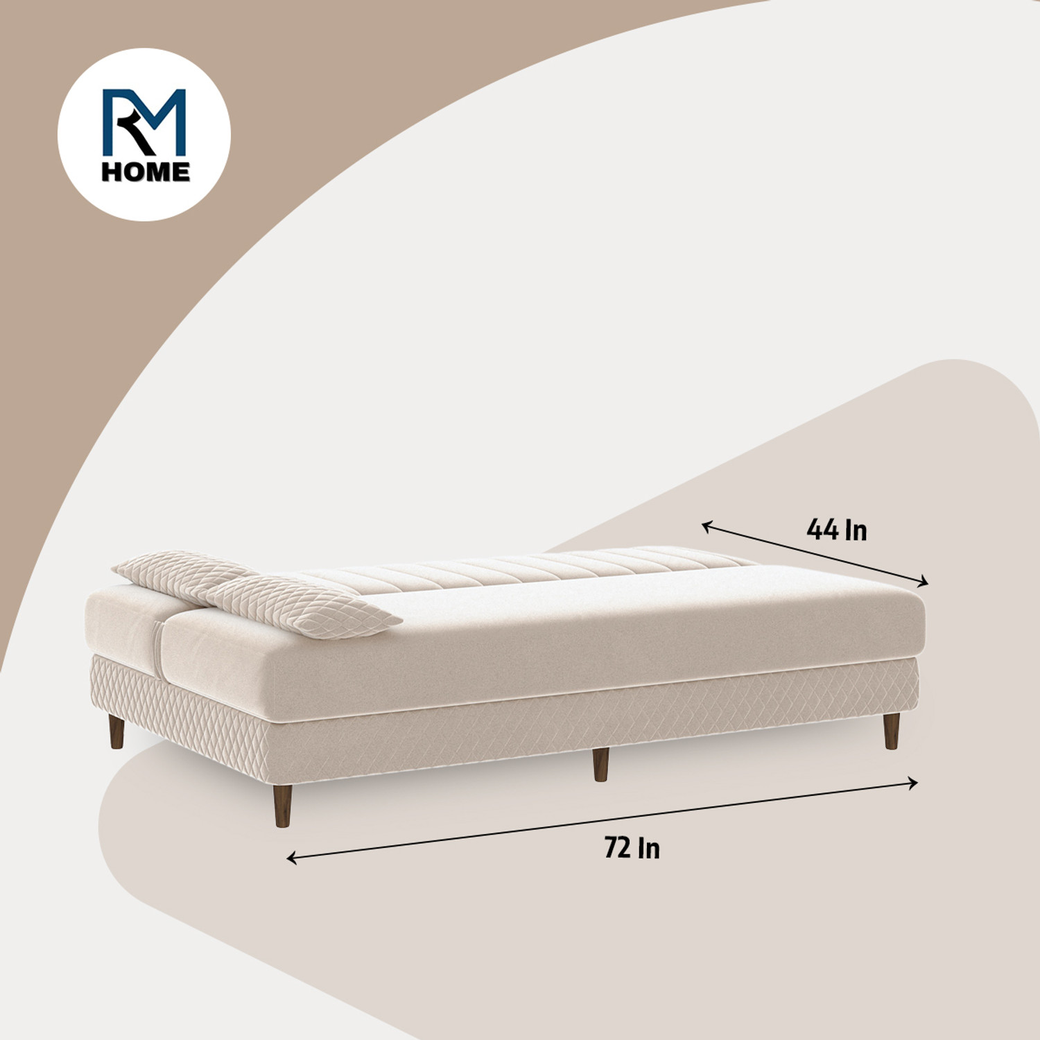 Image of Rm Home Oliver 3 Seater Single Solid Wood Fold Out Sofa Cum Bed
