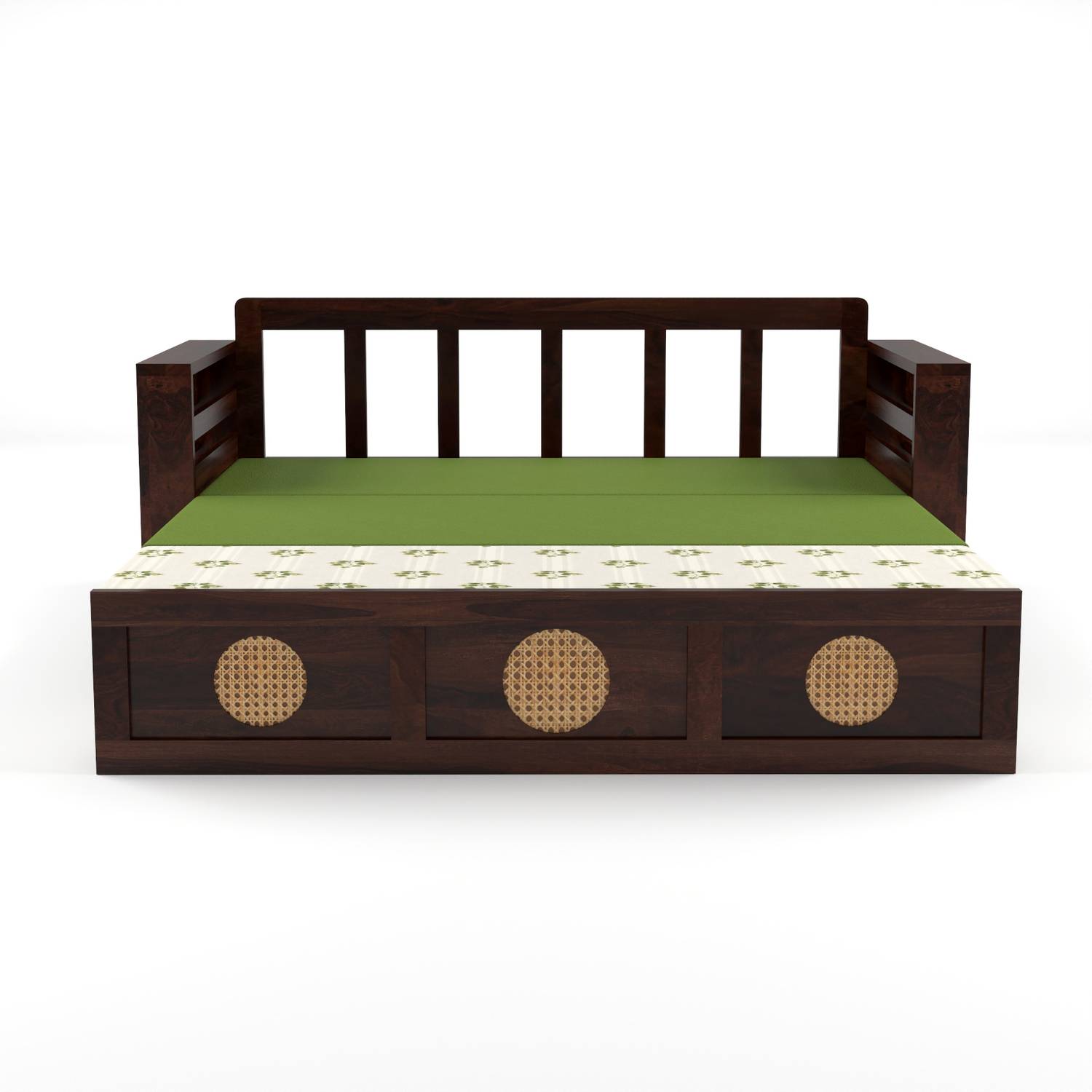 saamenia furnitures 3 Seater Sheesham Wood Sofa Cum Bed - Image 3