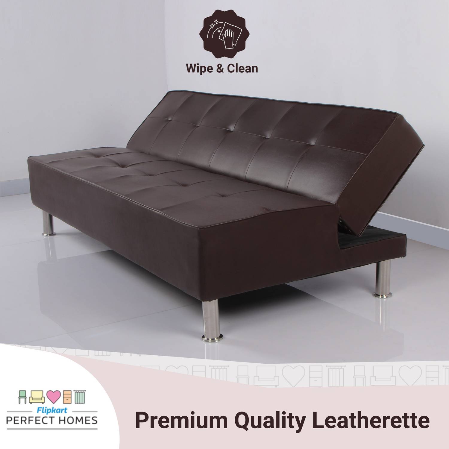 Flipkart Perfect Homes Casper 3 Seater Solid Wood Fold Out Sofa Bed - Image 4