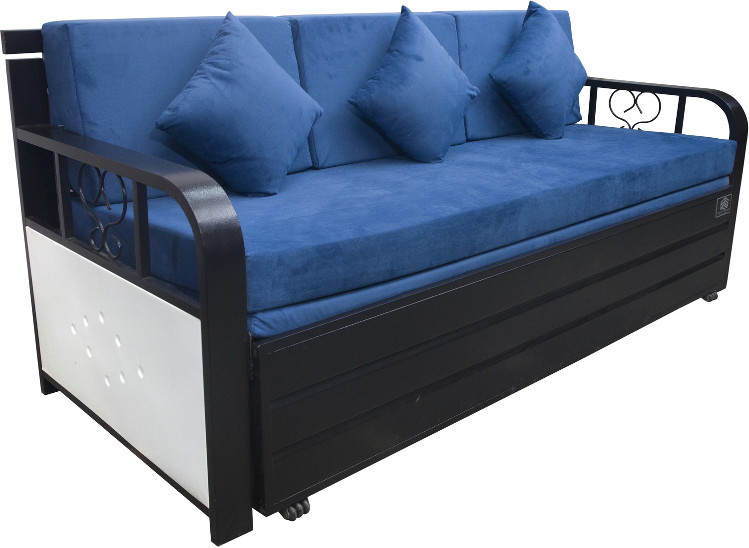 Image of FAMOUS MART FURNITURE 3 Seater Double Metal Pull Out Sofa Cum Bed