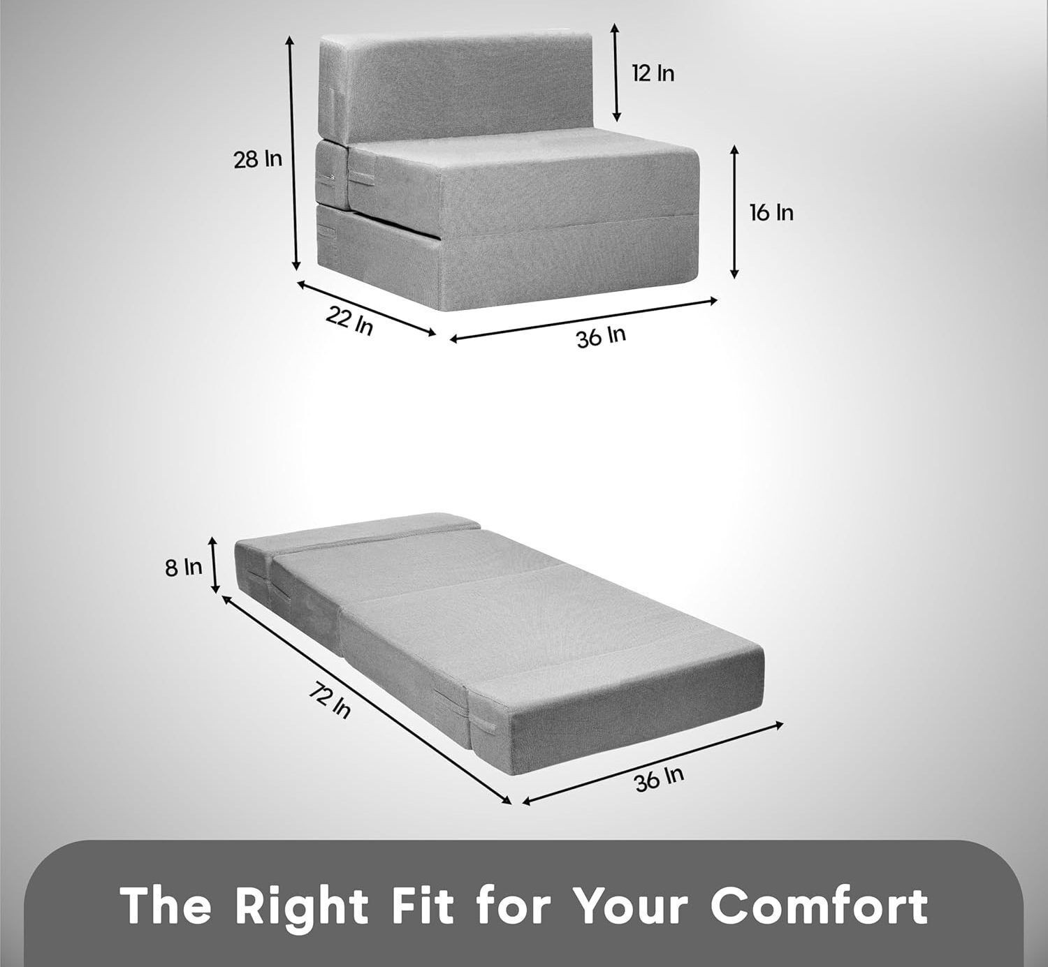 Image of Expecting Smile For 3 Person 1 Seater Single Foam Fold Out Sofa Cum Bed