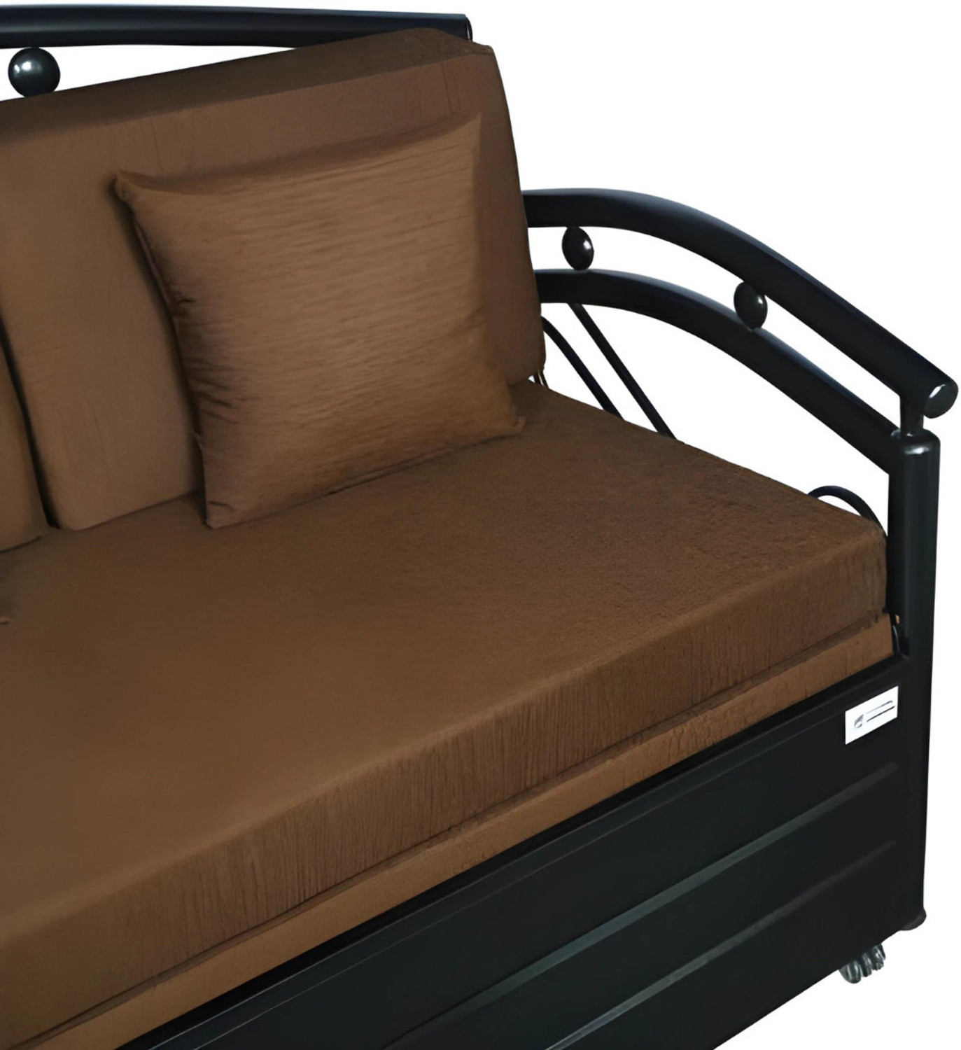 Image of Vibrant Interior Flyer Brown (6x4) 3 Seater Single Metal Pull Out Sofa Cum Bed