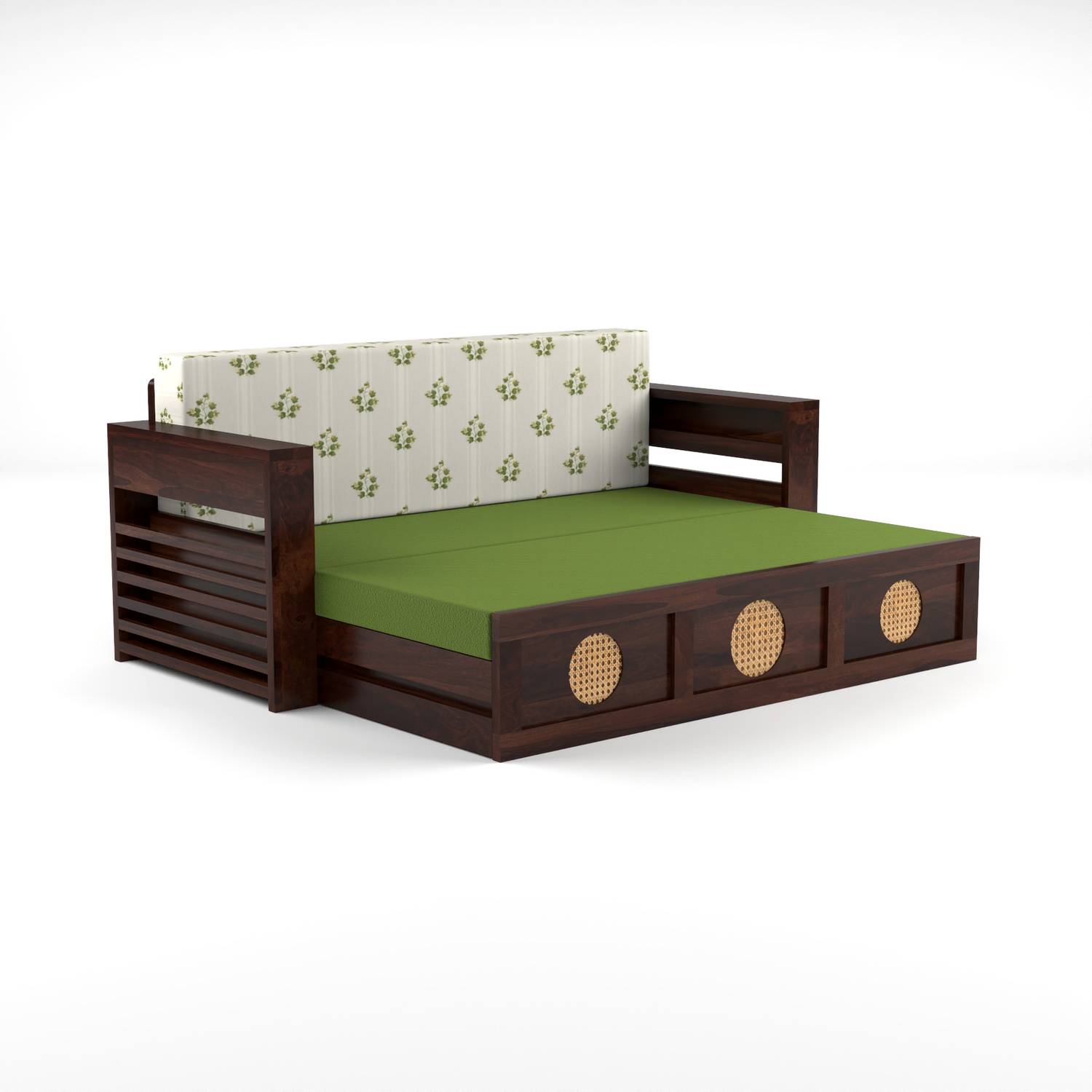 saamenia furnitures 3 Seater Sheesham Wood Sofa Cum Bed - Image 4