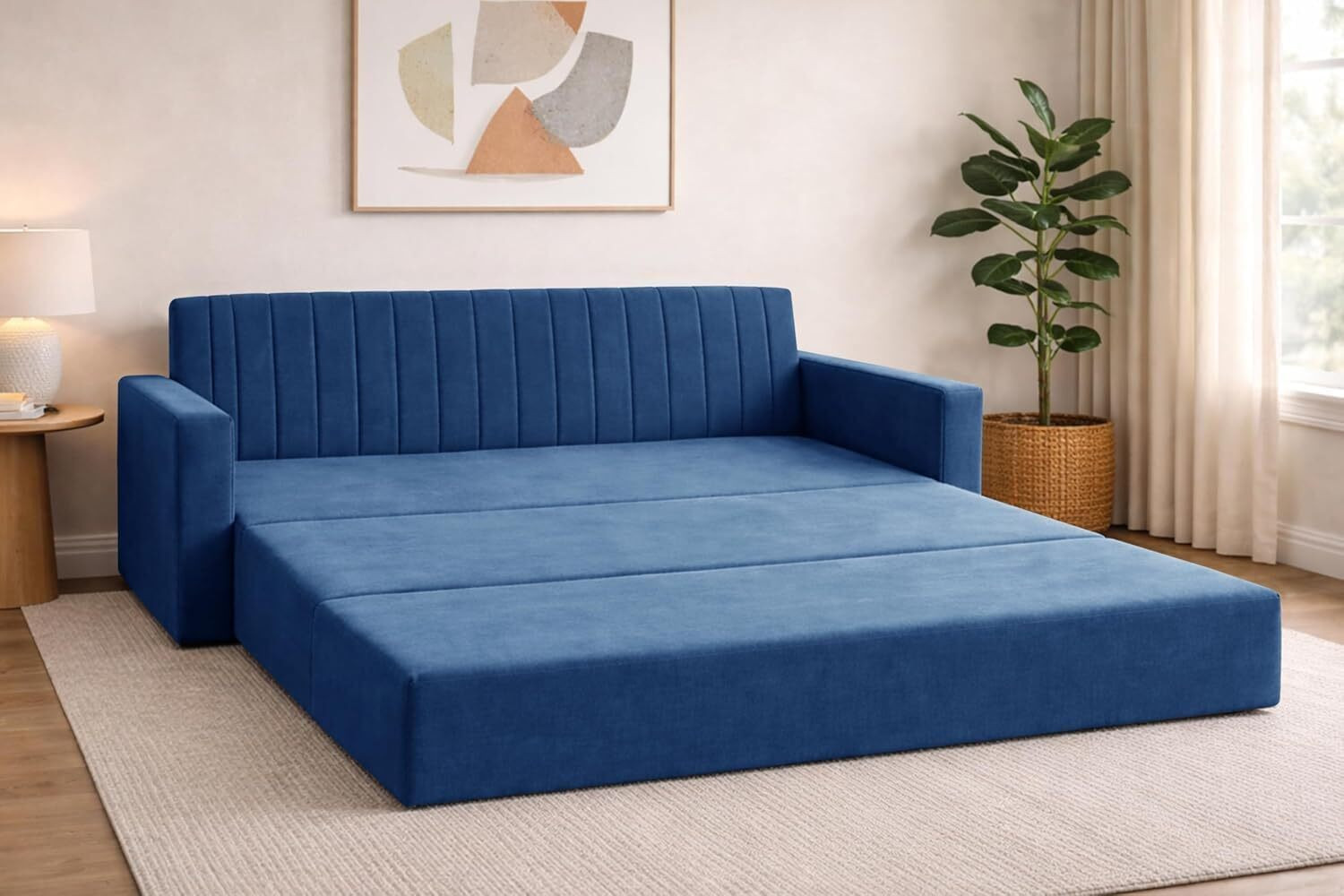 Image of Dr Smith Sofa with Armrest 3 Seater Single Foam Fold Out Sofa Cum Bed