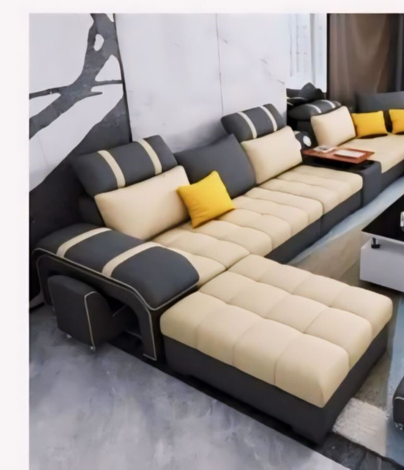 Image of Torque Galster U Shape Fabric 9 Seater Sofa