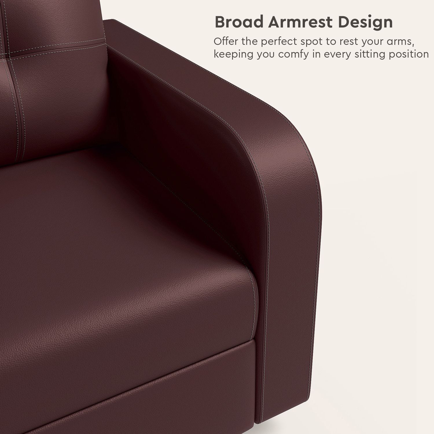 Image of Interio by Godrej Tycoon Leatherette 1 Seater Sofa
