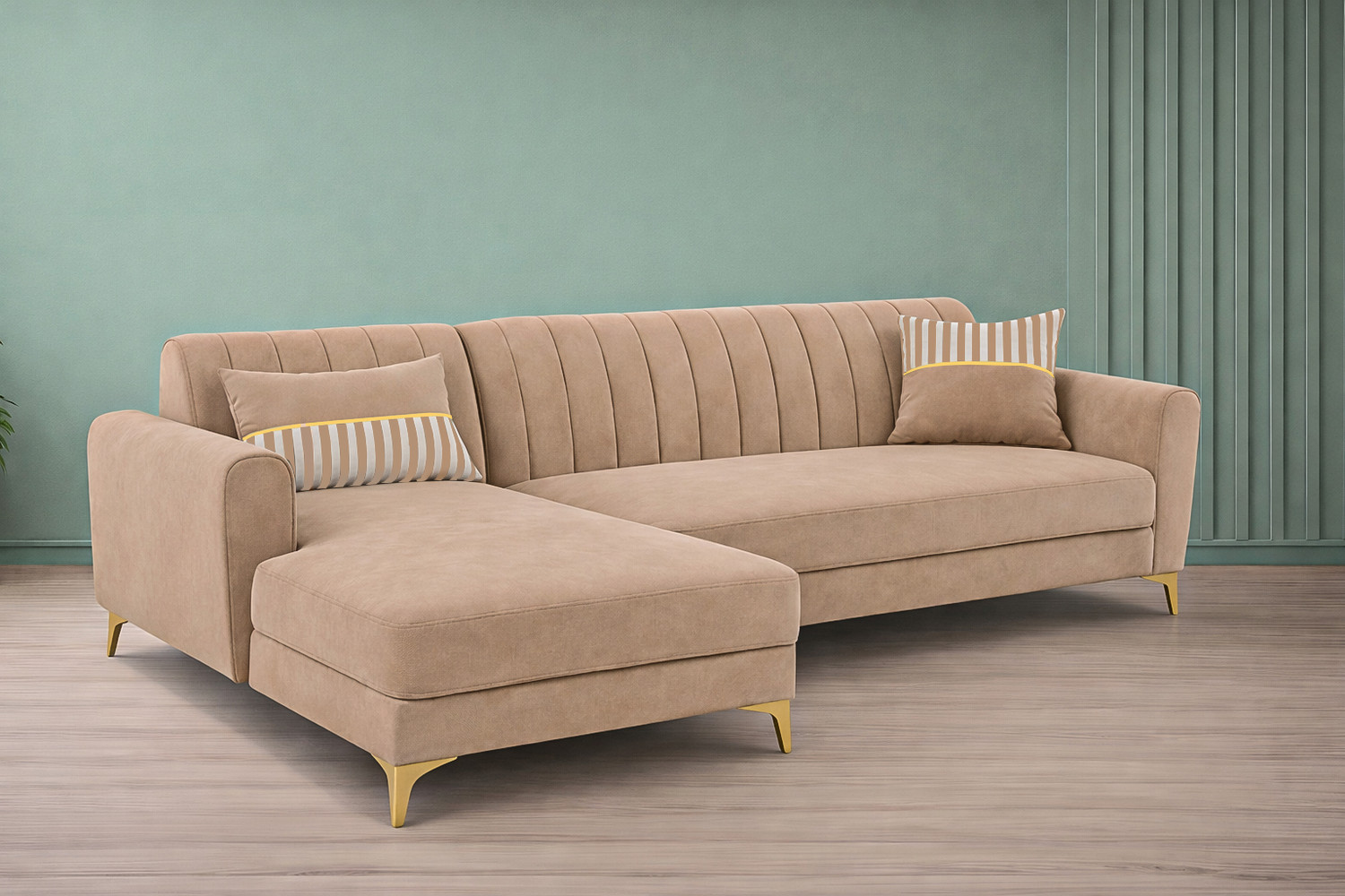 Image of ADORN INDIA Fabric 4 Seater Sofa
