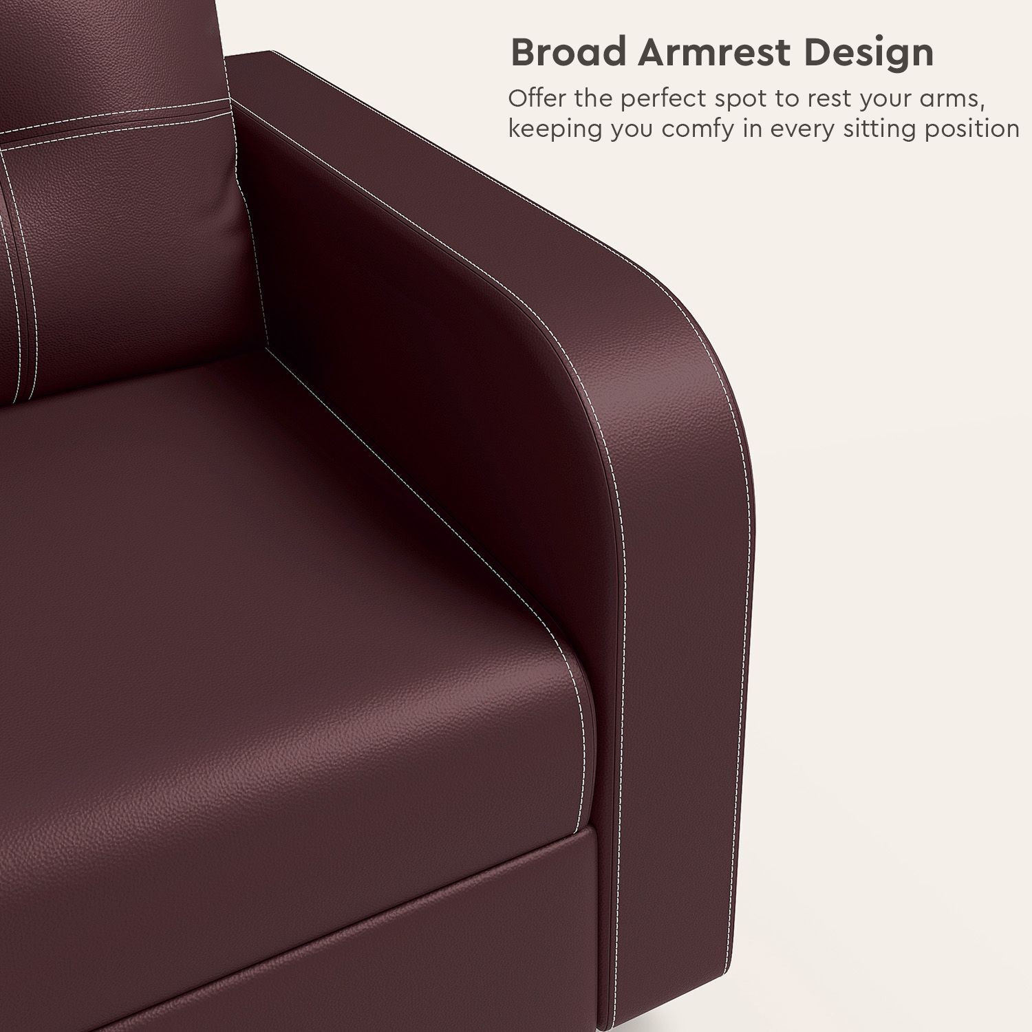 Image of Interio by Godrej Tycoon Leatherette 3 Seater Sofa