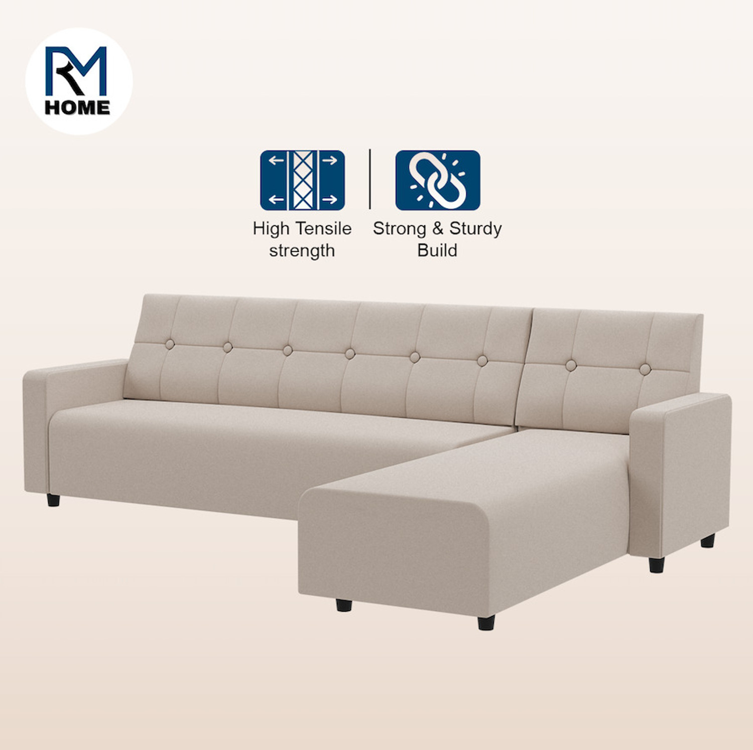 Image of RM HOME Wilson RHS Fabric 6 Seater Sofa