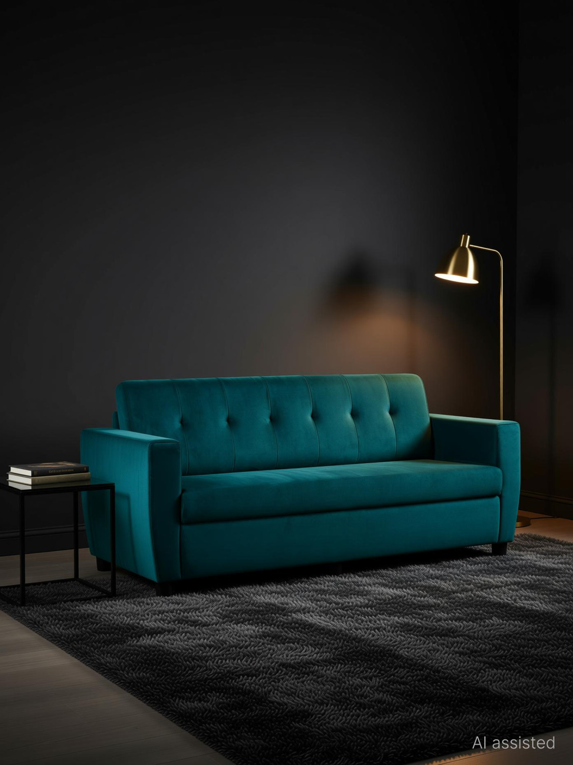 Image of Fusion Furniture Factory Gloster Green Fabric 5 Seater Sofa (Finish Color - Green, DIY(Do-It-Yourself))