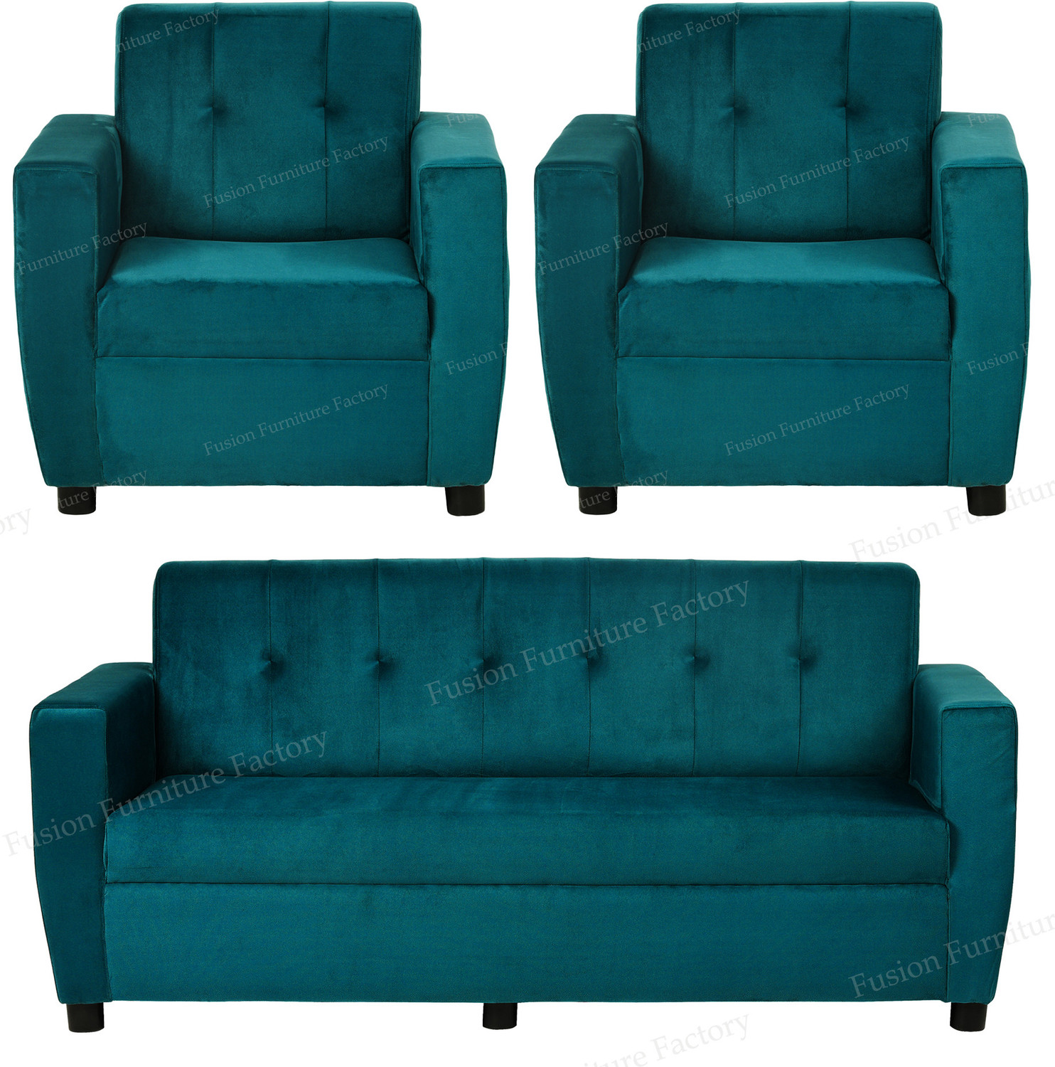 Image of Fusion Furniture Factory Gloster Green Fabric 5 Seater Sofa (Finish Color - Green, DIY(Do-It-Yourself))