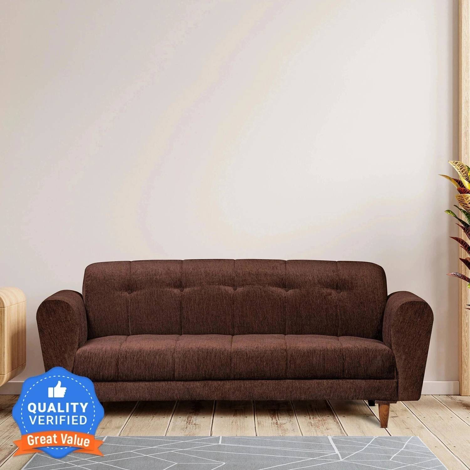 Seventh Heaven Milan, Extra Spacious, Chenille Molfino Fabric Fabric 3 Seater Sofa