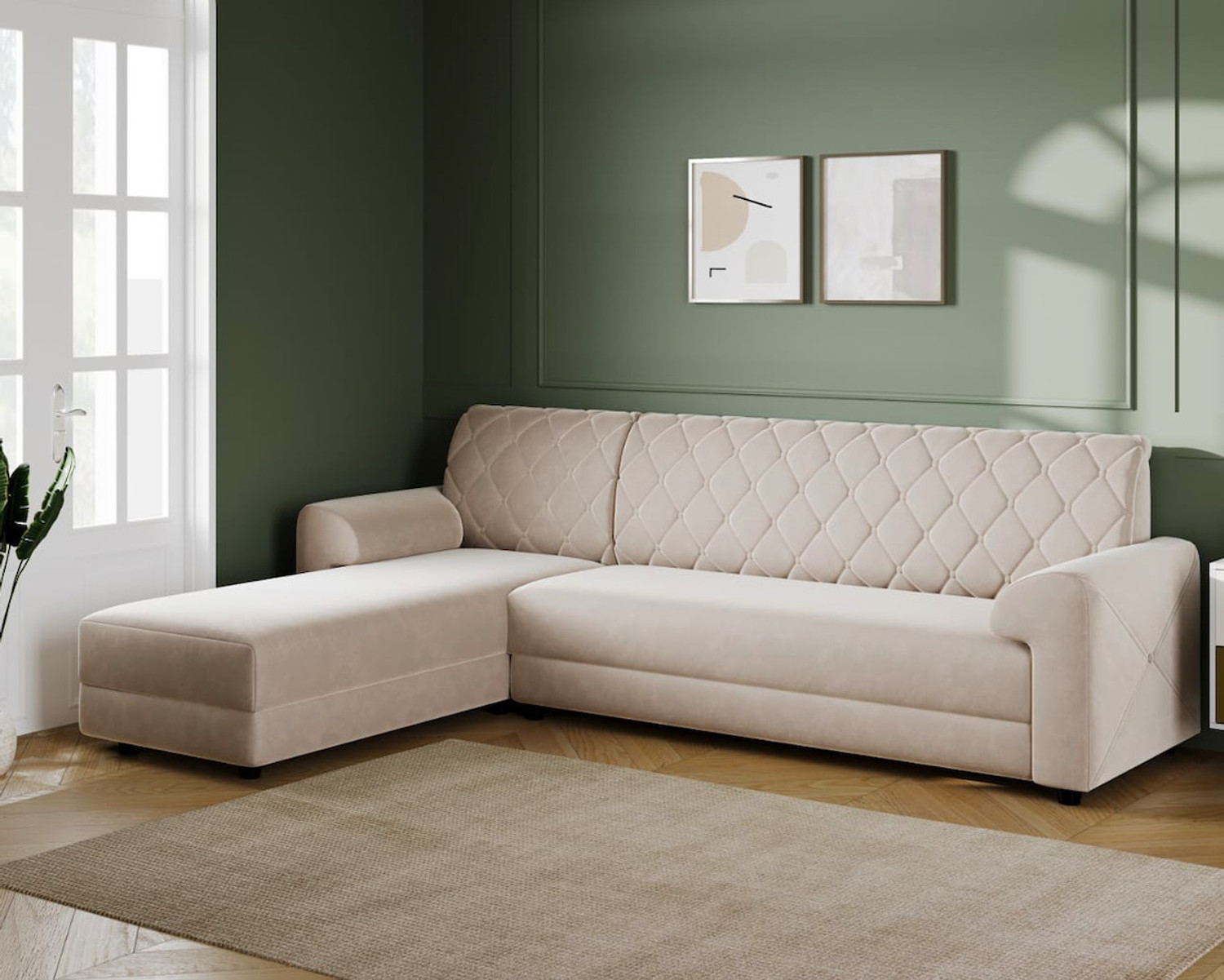 Image of RM HOME Murphy LHS Fabric 6 Seater Sofa