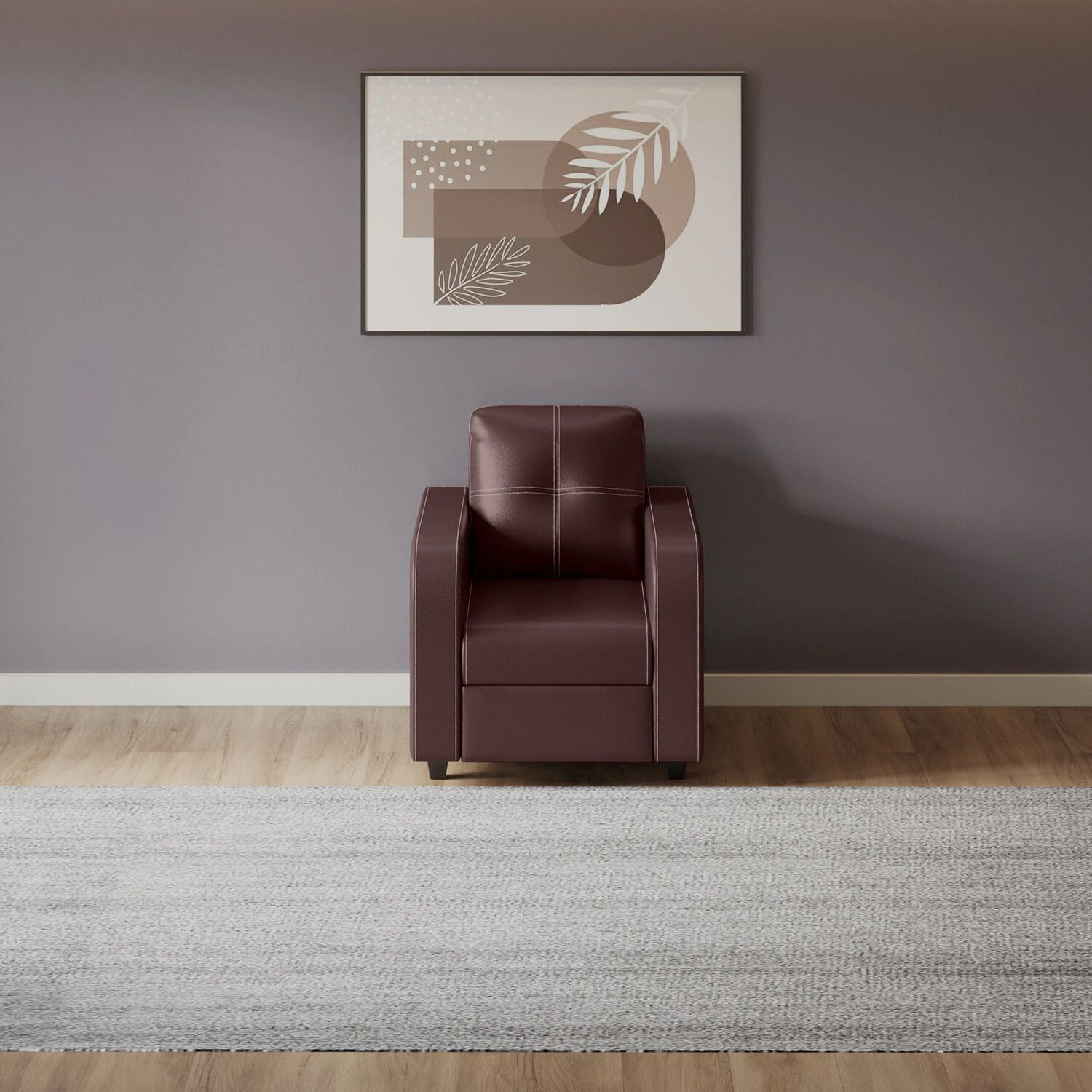 Image of Interio by Godrej Tycoon Leatherette 1 Seater Sofa