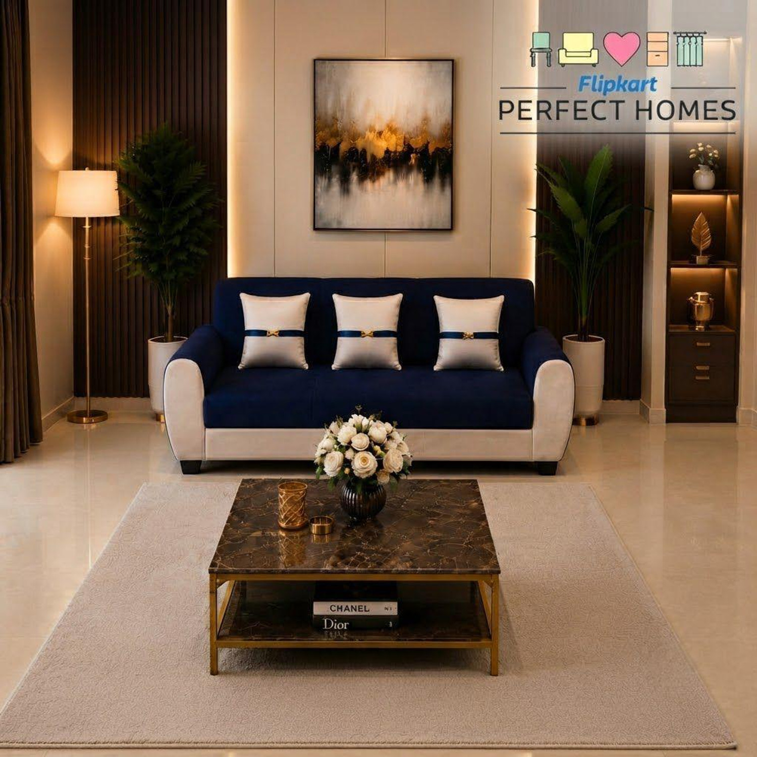 Image of Flipkart Perfect Homes Cozy Comfort Fabric 3 + 1 + 1 Sofa Set