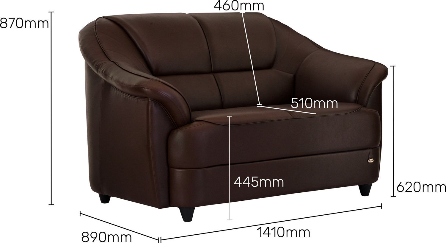 Image of Durian Berry /55001 Leatherette 2 Seater Sofa