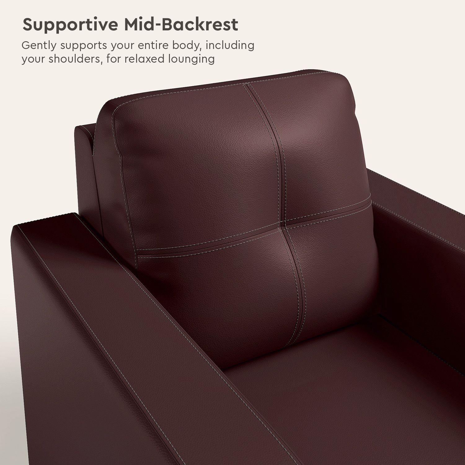 Image of Interio by Godrej Tycoon Leatherette 1 Seater Sofa