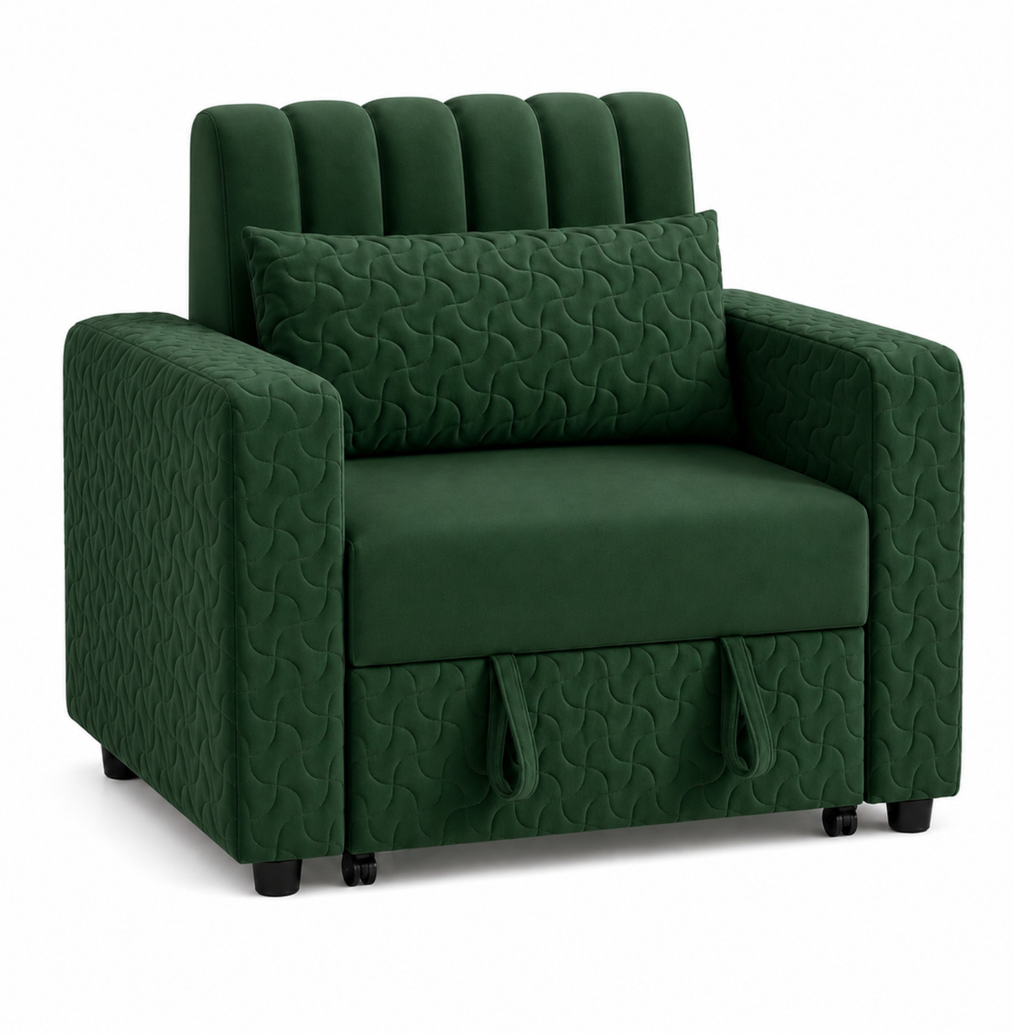 Image of WAKESURE Premium Quality Velvet Fabric 1 Seater Sofa