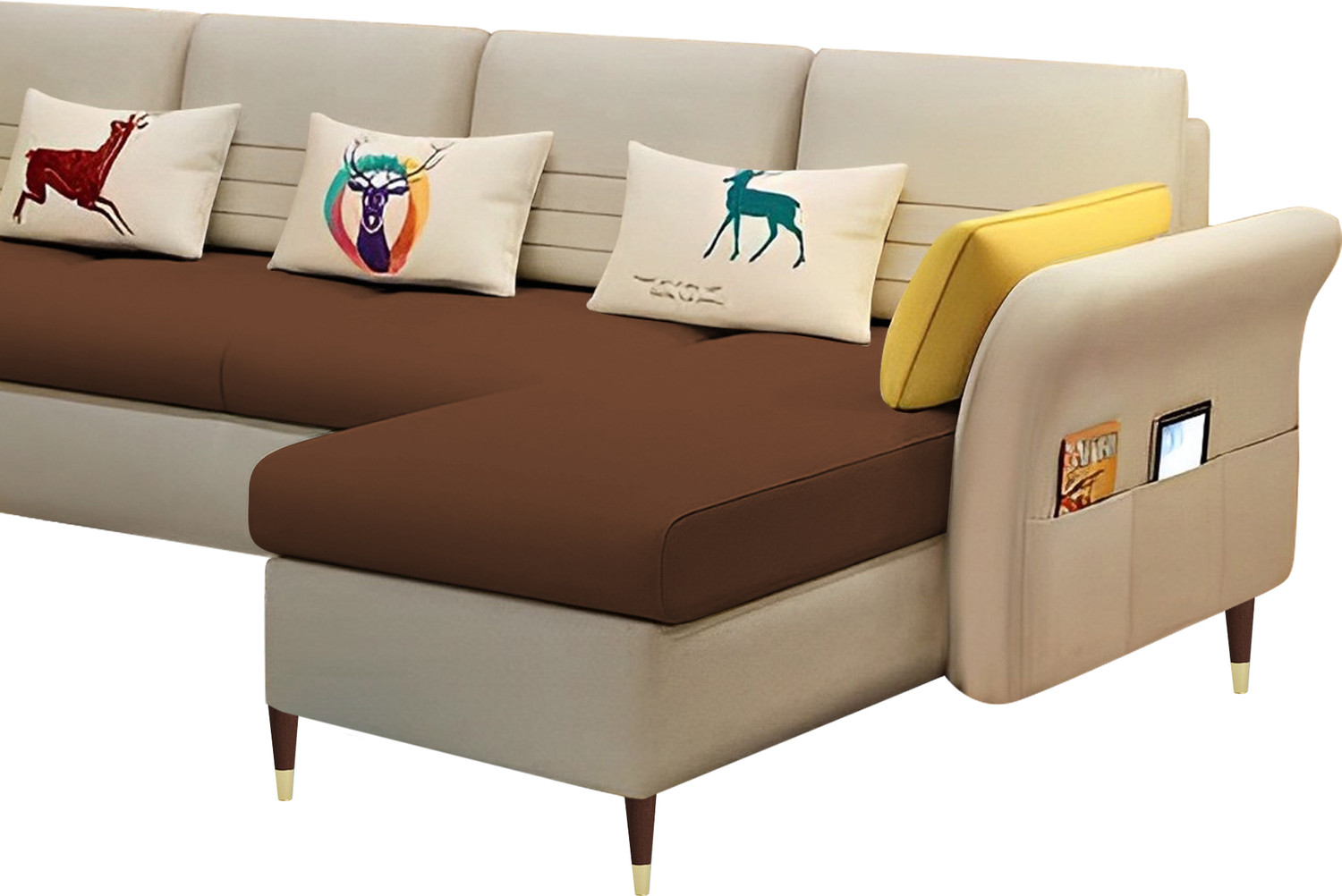 Image of Casaliving Asser Fabric 6 Seater Sofa