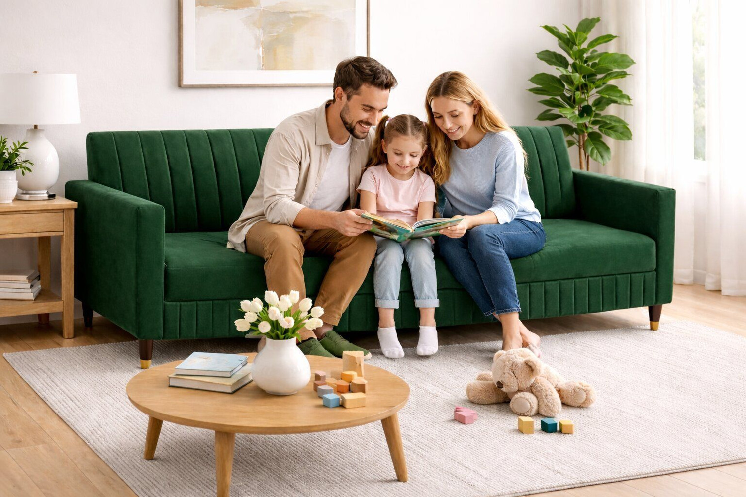 Image of Flipkart Perfect Homes NYC Fabric 4 Seater Sofa