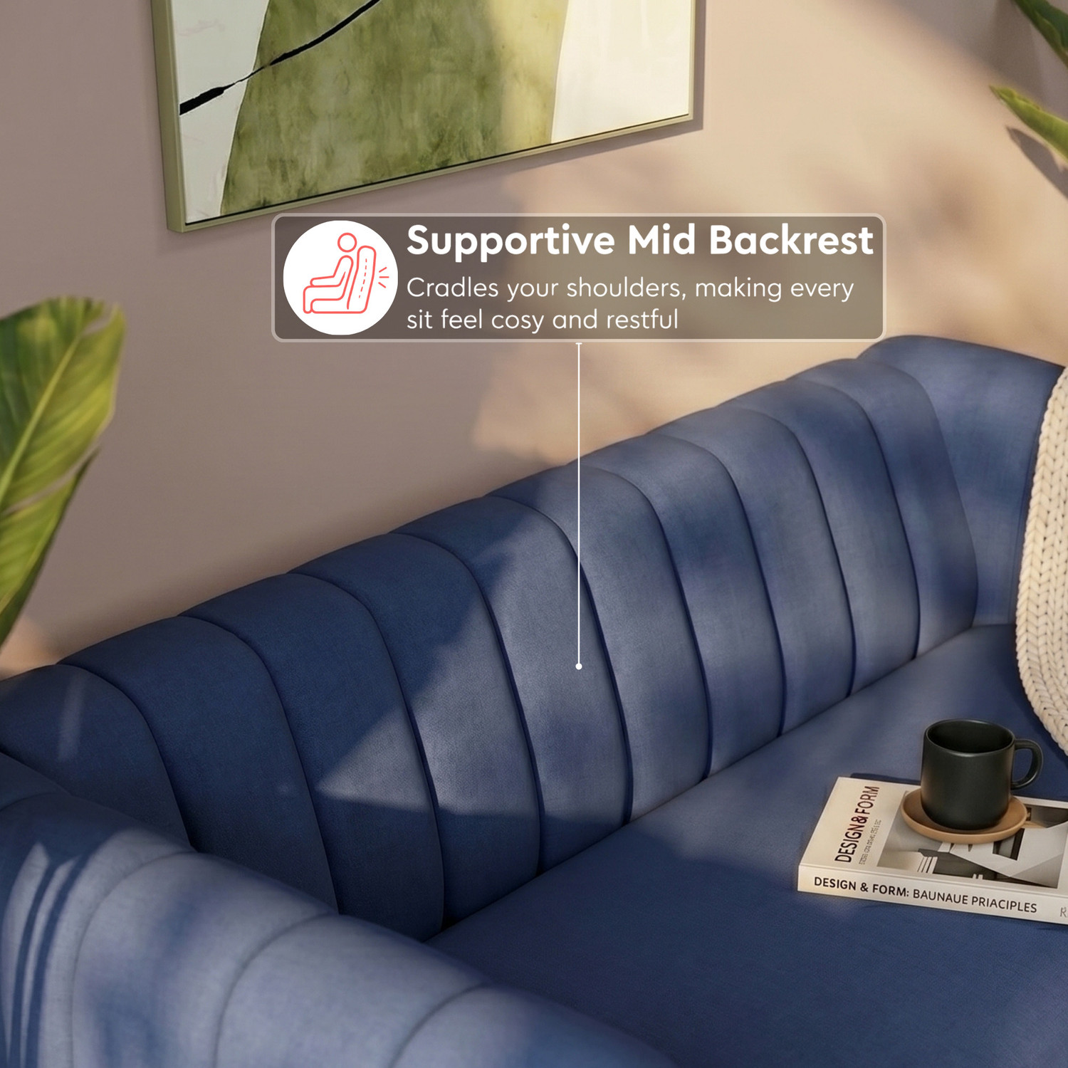 Image of Interio by Godrej Paramount L-Shaped Premium Quality Fabric 3 Seater Sofa