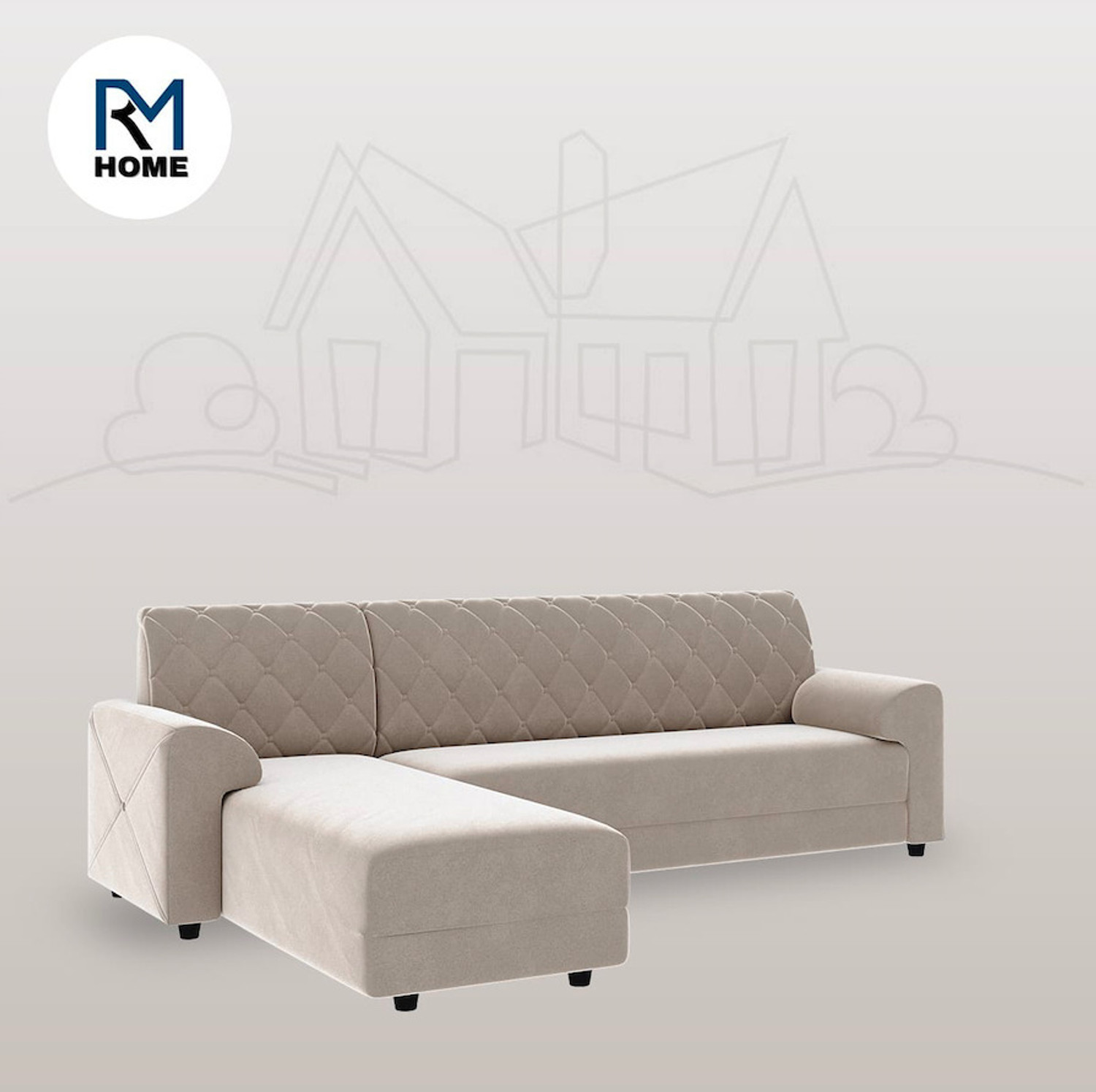 Image of RM HOME Murphy LHS Fabric 6 Seater Sofa