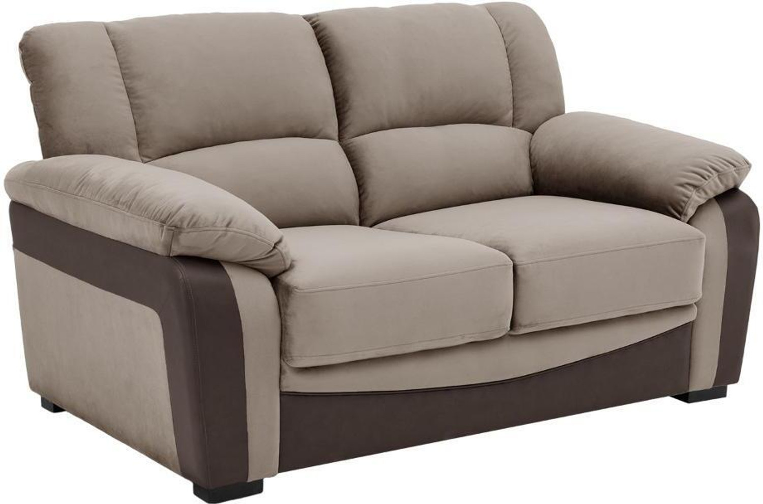 Image of Wakefit Lumara Leather 2 Seater Sofa (Finish Color - Stone and Dark Fantasy, Pre-assembled)